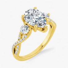 The Iconic 3-Stone Twisted Engagement Ring | Pear