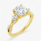 The Iconic 3-Stone Twisted Engagement Ring | Cushion