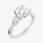 The Iconic 3-Stone Twisted Engagement Ring | Cushion