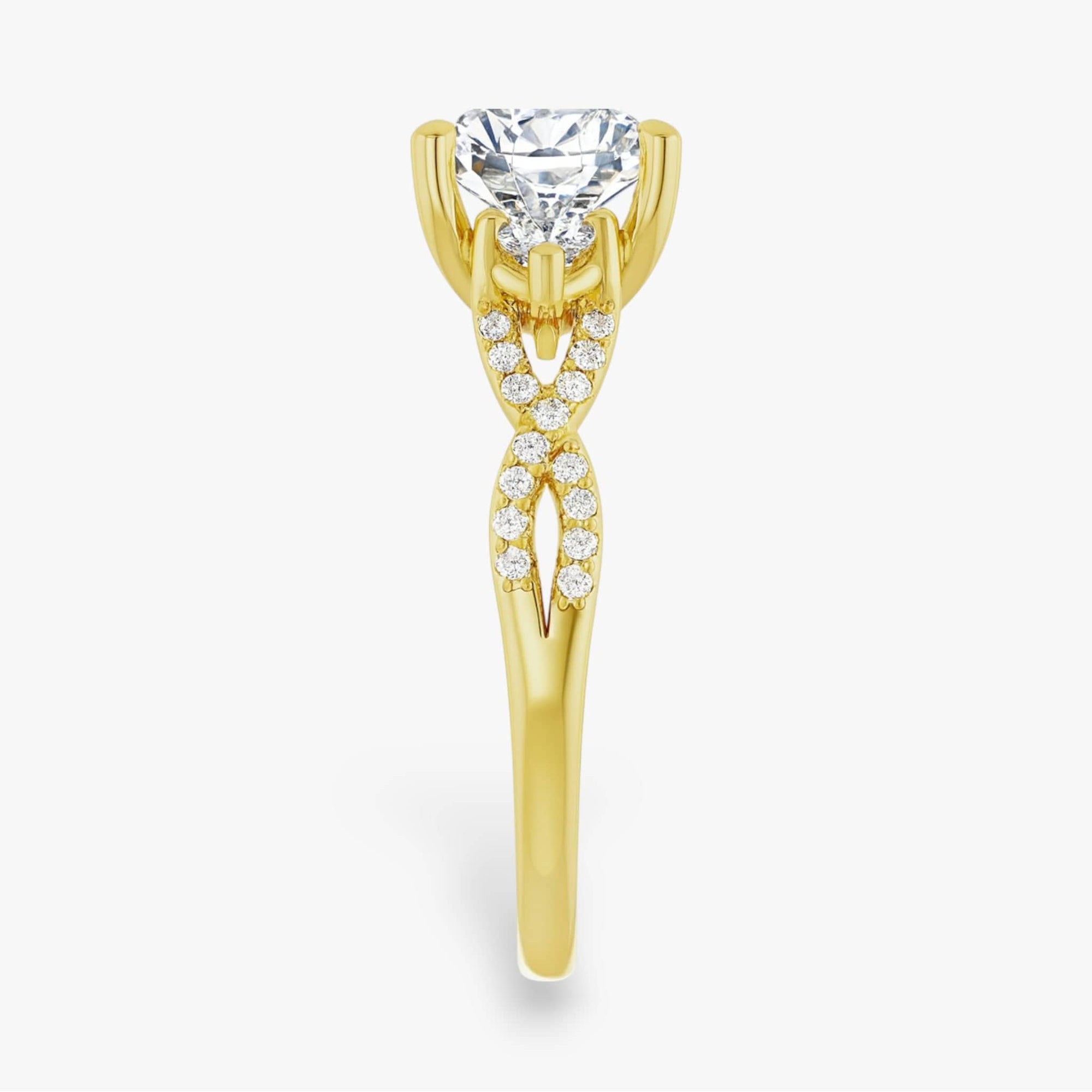 The Iconic 3-Stone Twisted Engagement Ring | Cushion