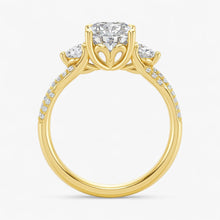 The Iconic 3-Stone Twisted Engagement Ring | Cushion