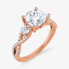 The Iconic 3-Stone Twisted Engagement Ring | Cushion