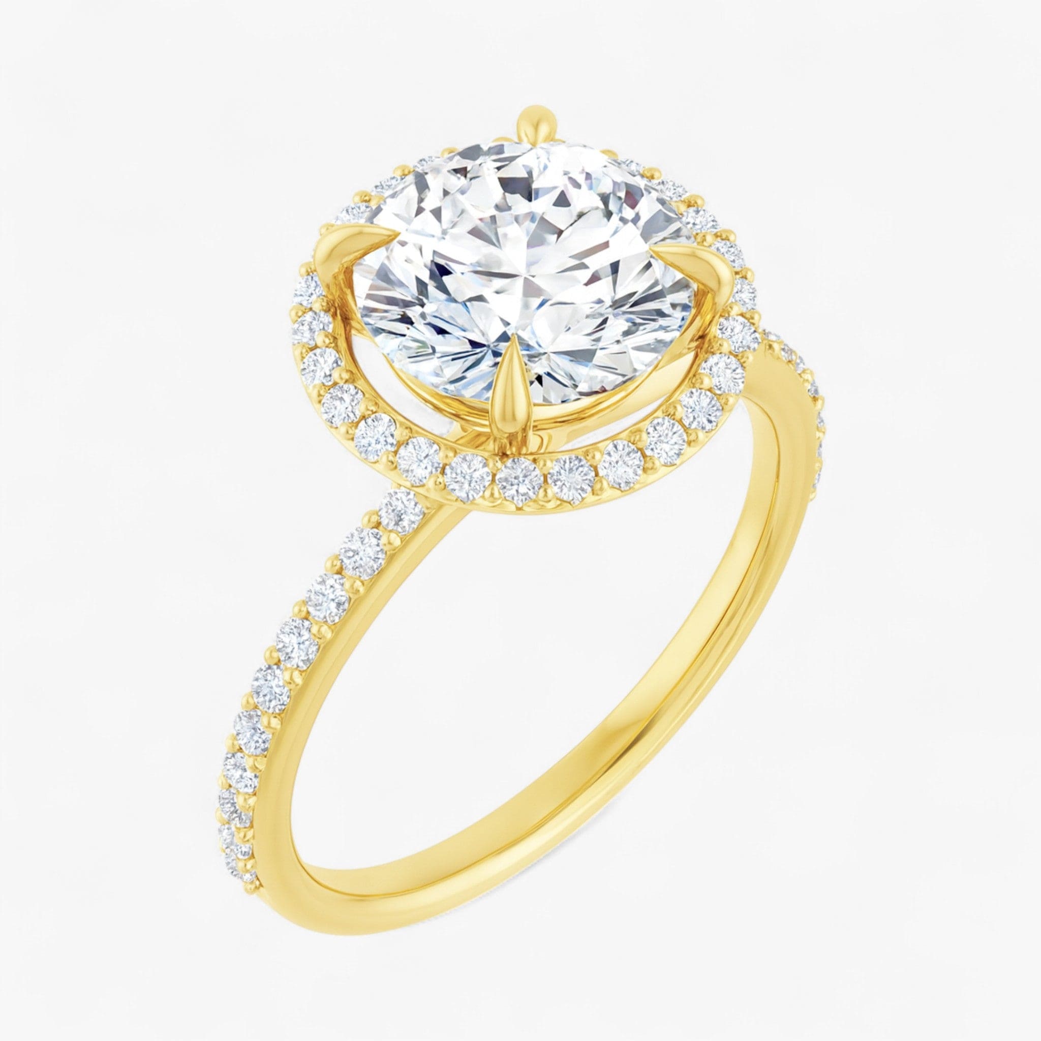 The Timeless Pavé Halo Engagement Ring | Round