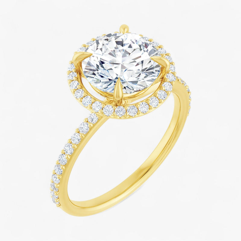 The Timeless Pavé Halo Engagement Ring | Round
