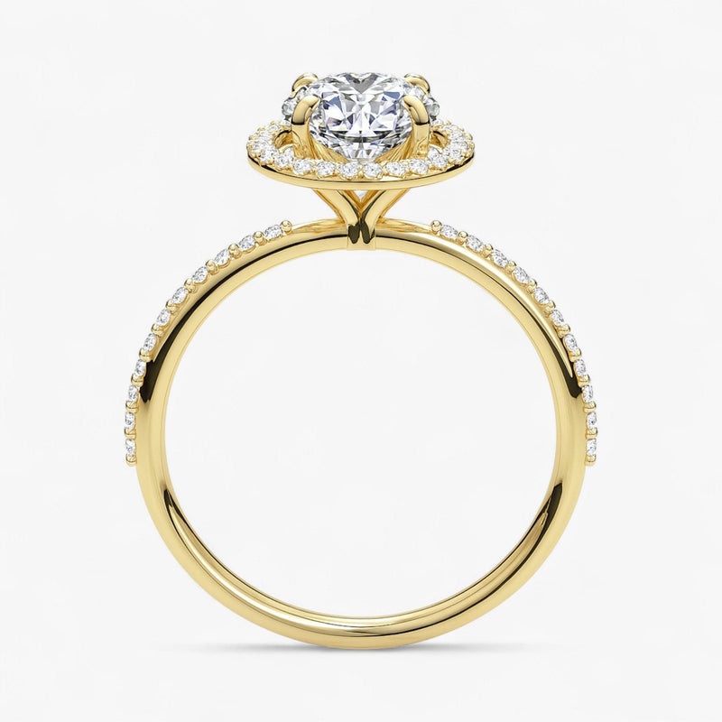 The Timeless Pavé Halo Engagement Ring | Round