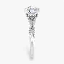 The Iconic 3-Stone Twisted Engagement Ring | Cushion