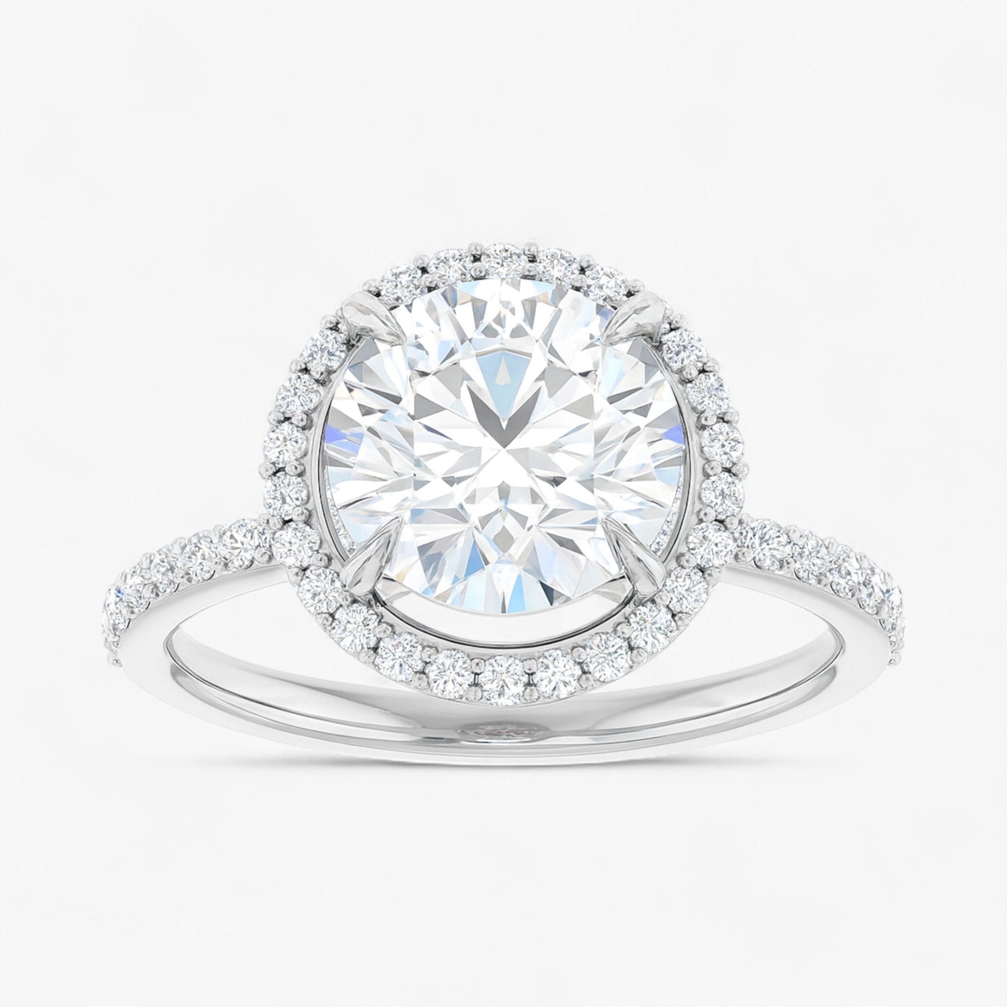 The Timeless Pavé Halo Engagement Ring | Round