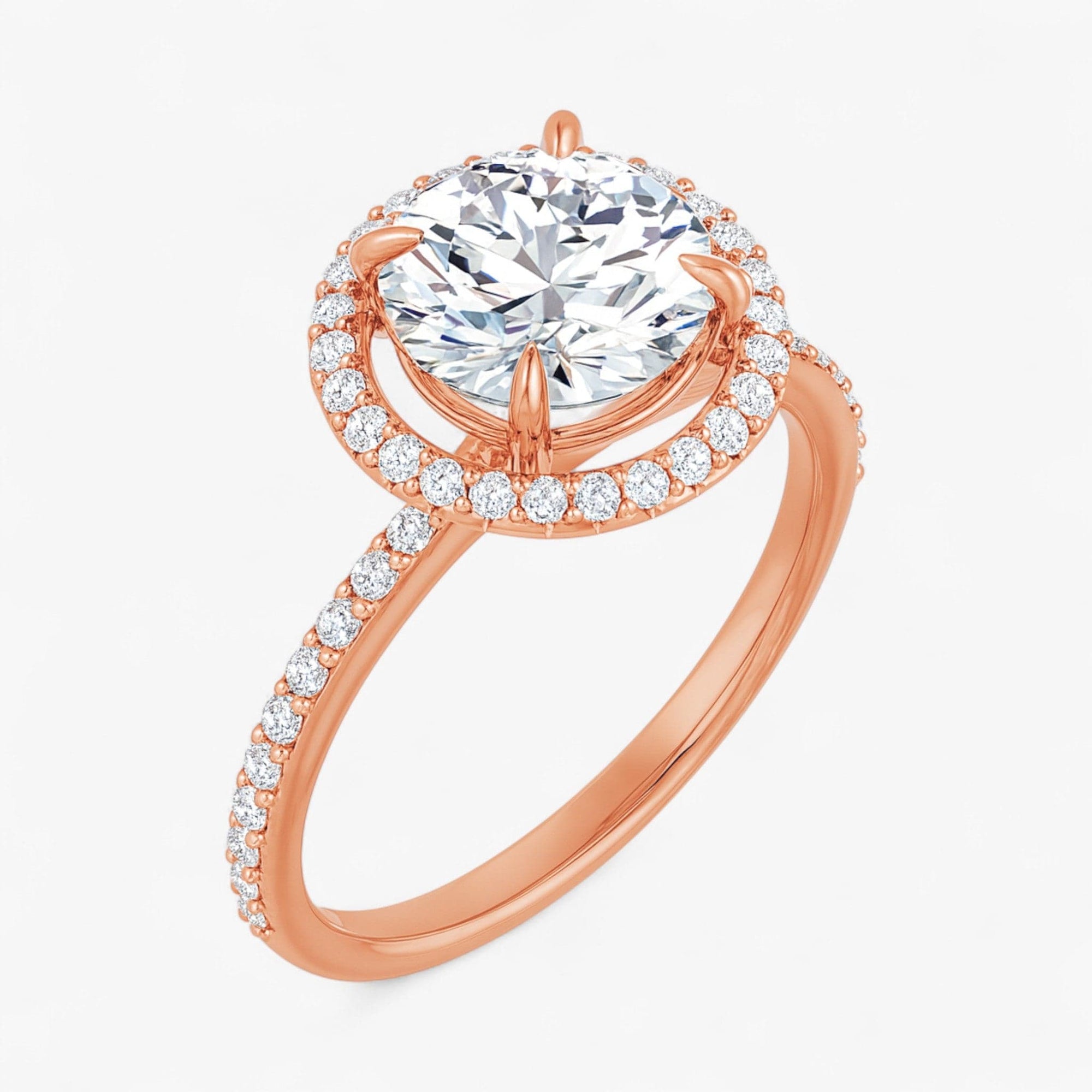 The Timeless Pavé Halo Engagement Ring | Round