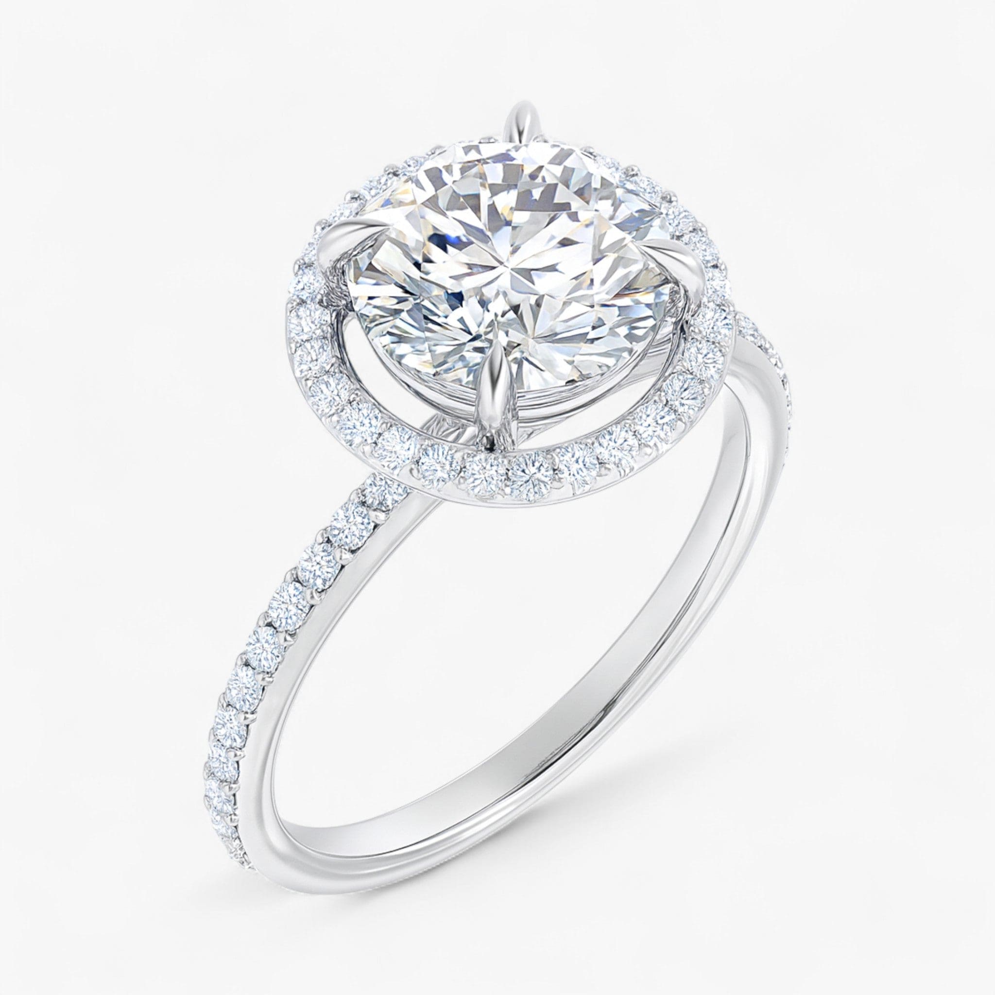 The Timeless Pavé Halo Engagement Ring | Round