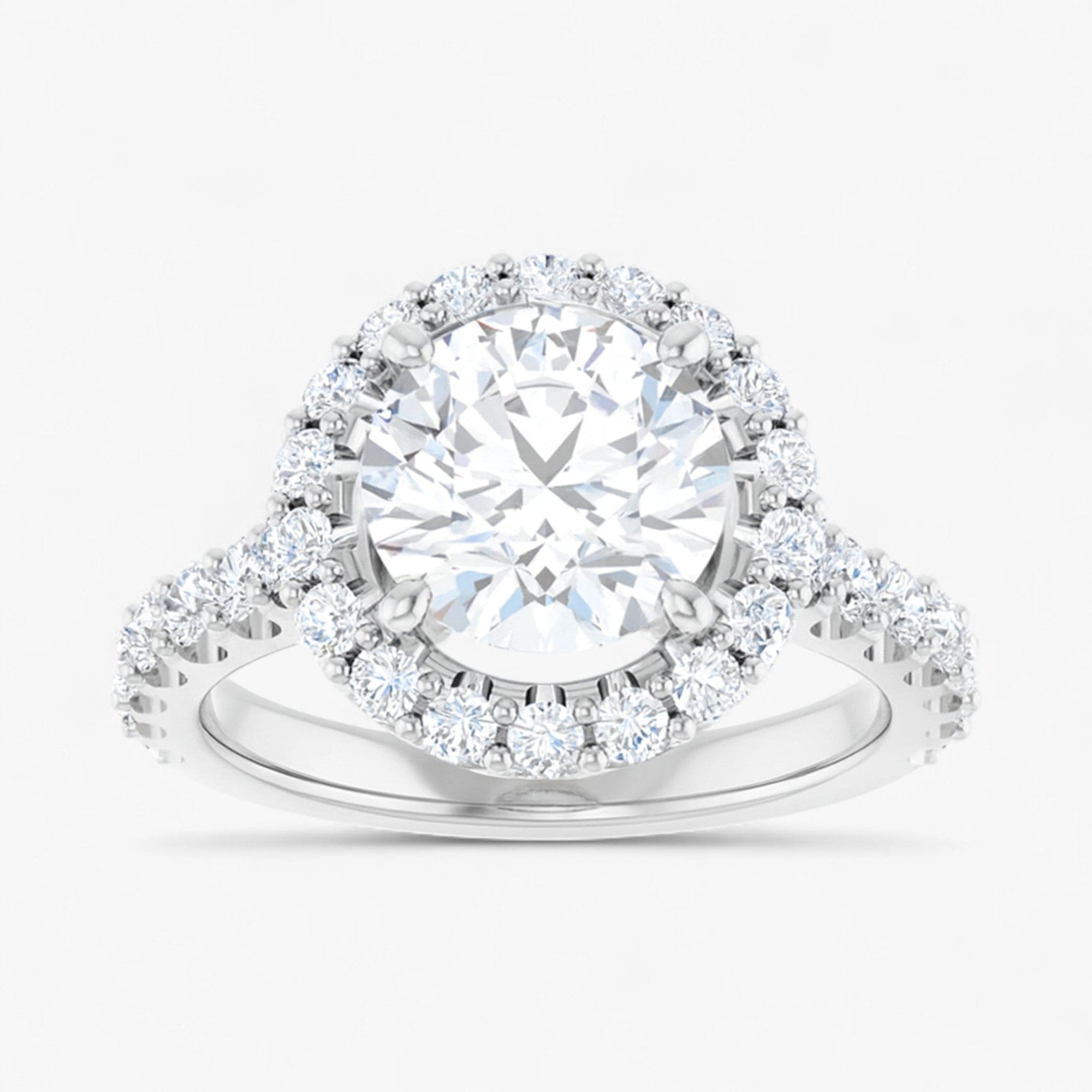 The Iconic Pavé Halo Engagement Ring | Round