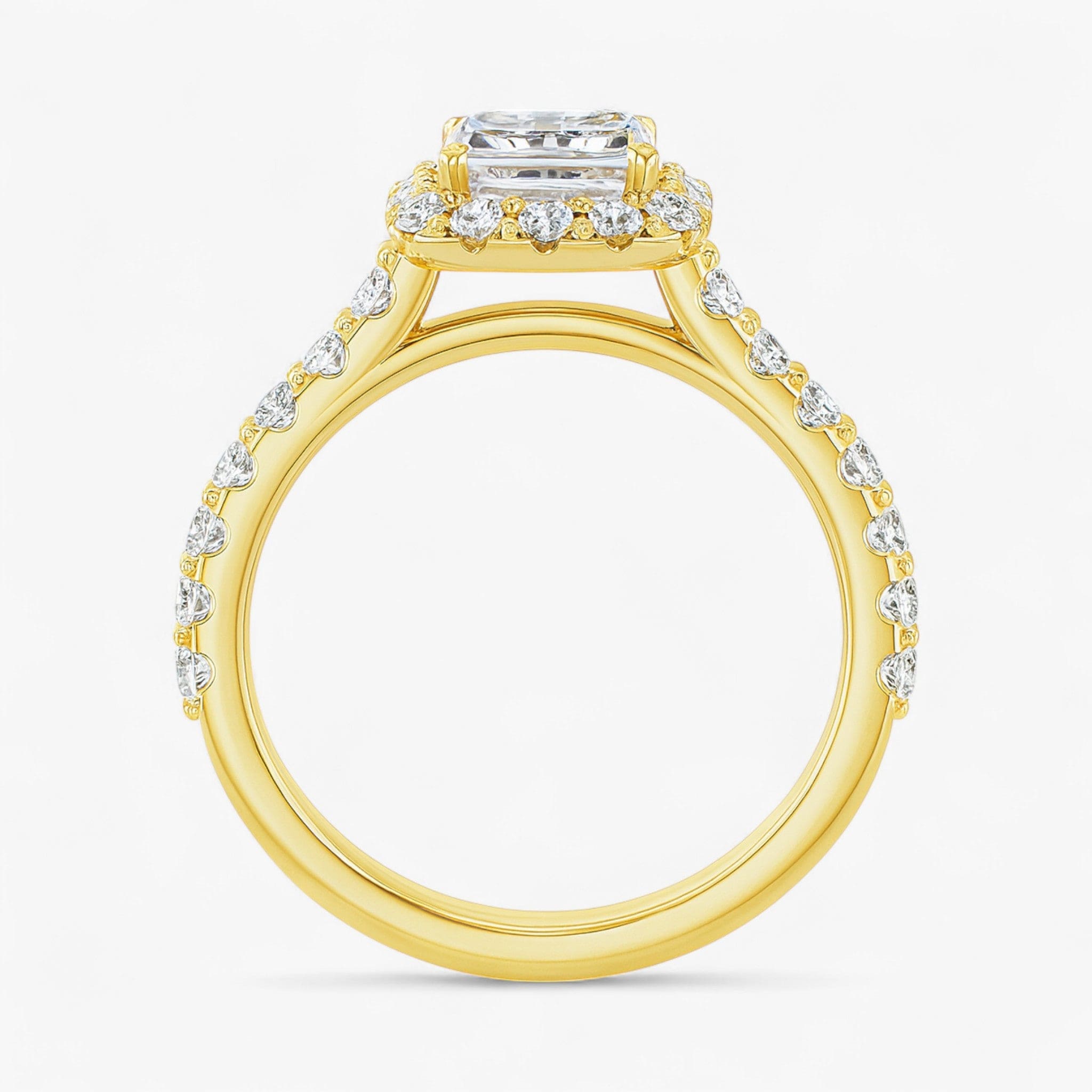 The Iconic Pavé Halo Engagement Ring | Emerald
