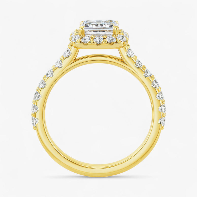 The Iconic Pavé Halo Engagement Ring | Emerald