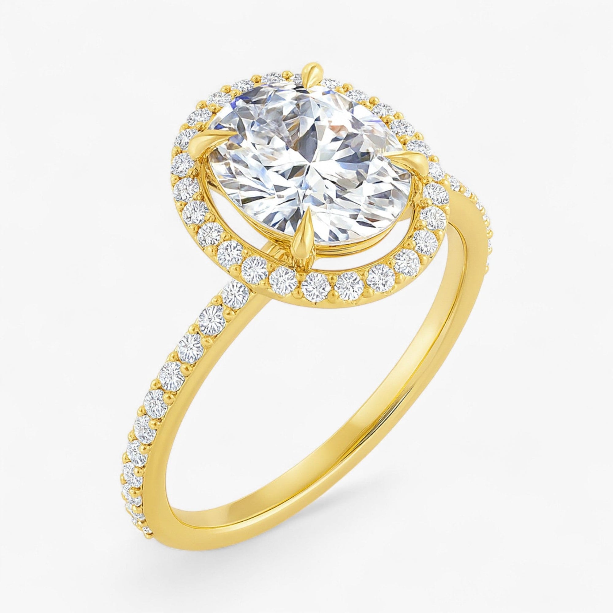 The Timeless Pavé Halo Engagement Ring | Oval