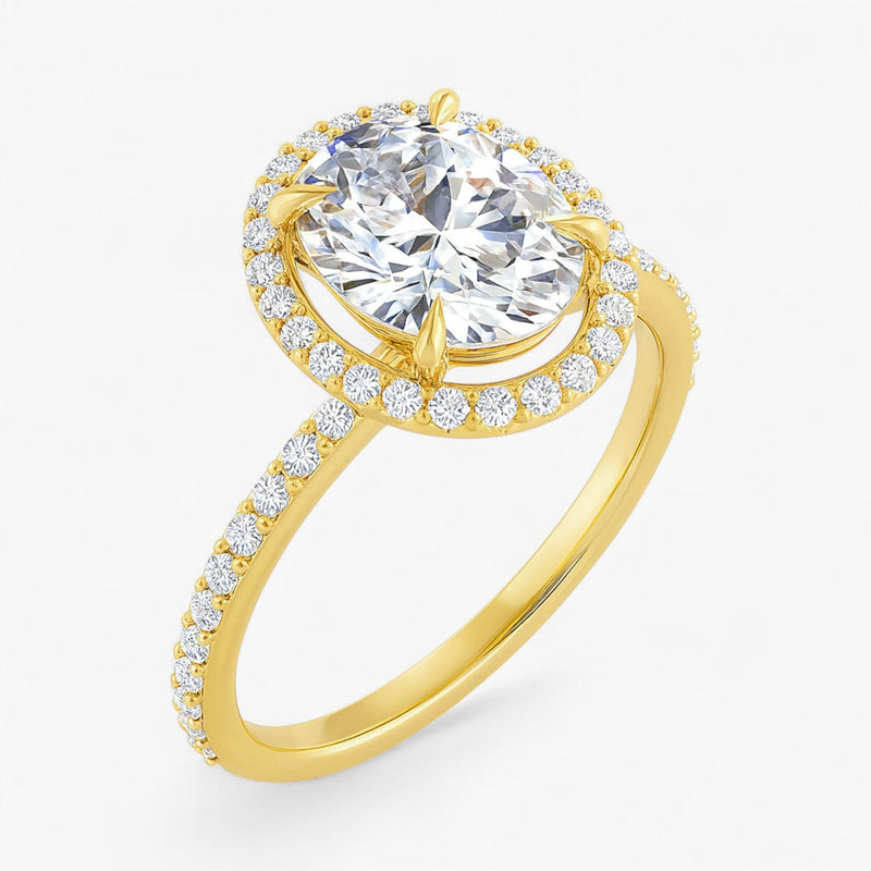 The Timeless Pavé Halo Engagement Ring | Oval