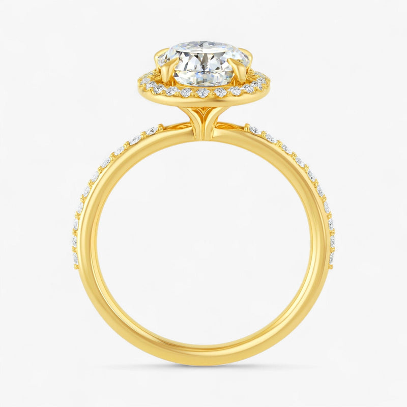 The Timeless Pavé Halo Engagement Ring | Oval