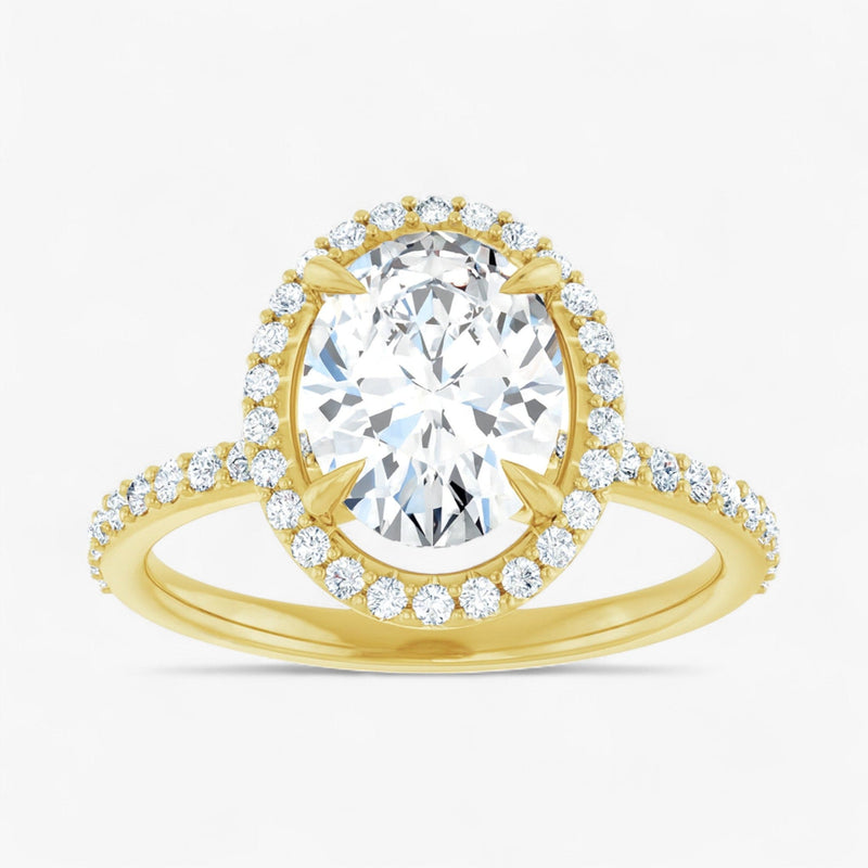 The Timeless Pavé Halo Engagement Ring | Oval