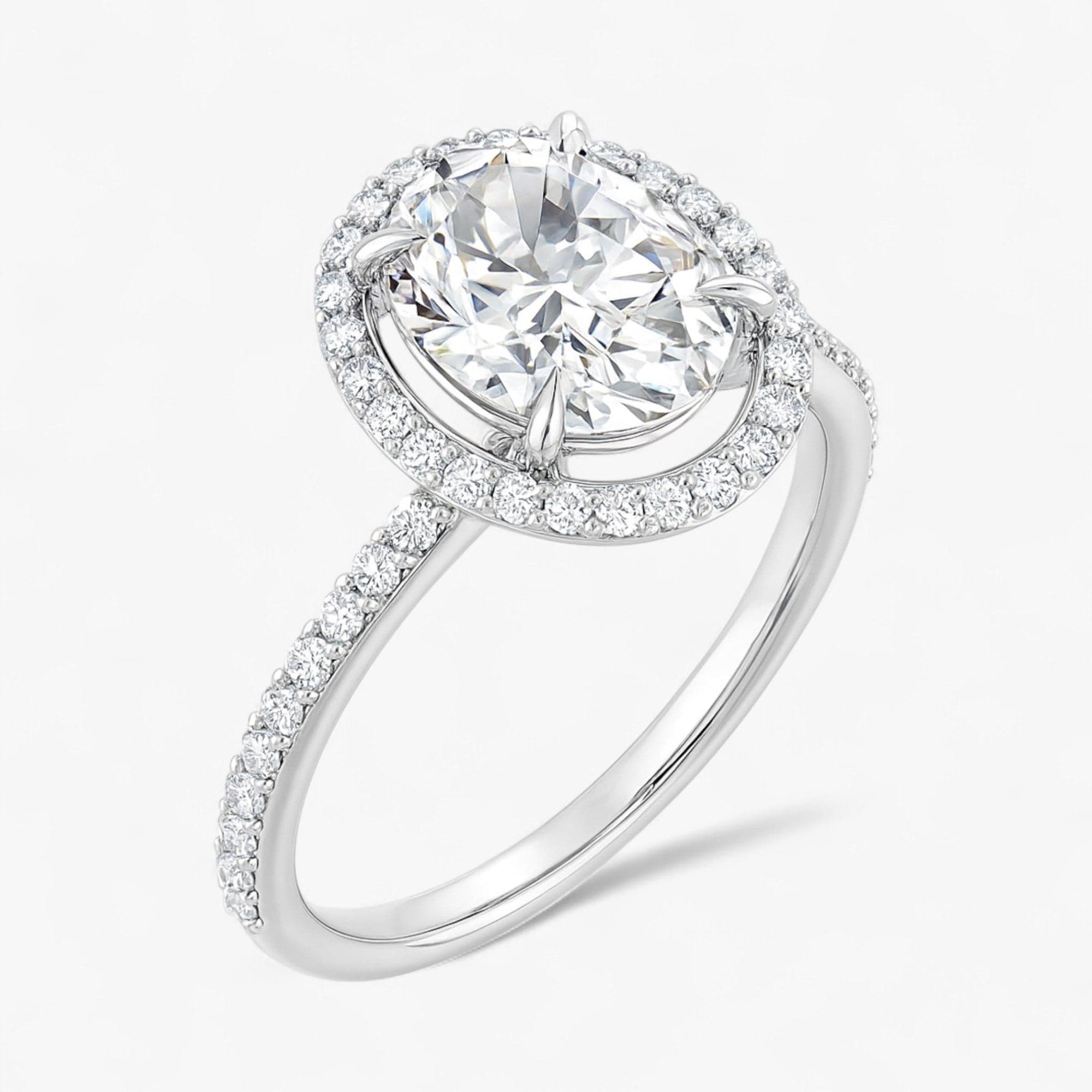 The Timeless Pavé Halo Engagement Ring | Oval