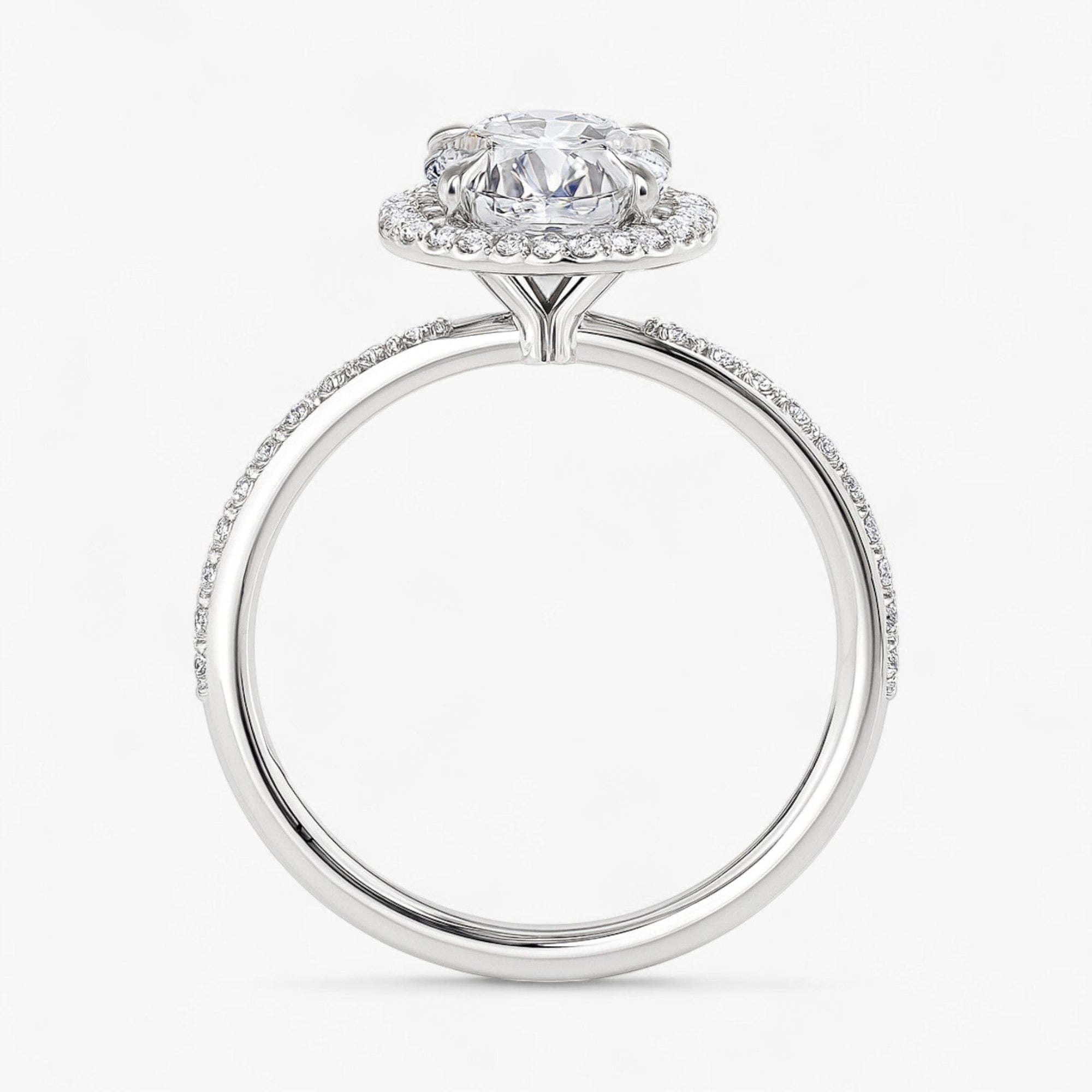 The Timeless Pavé Halo Engagement Ring | Oval