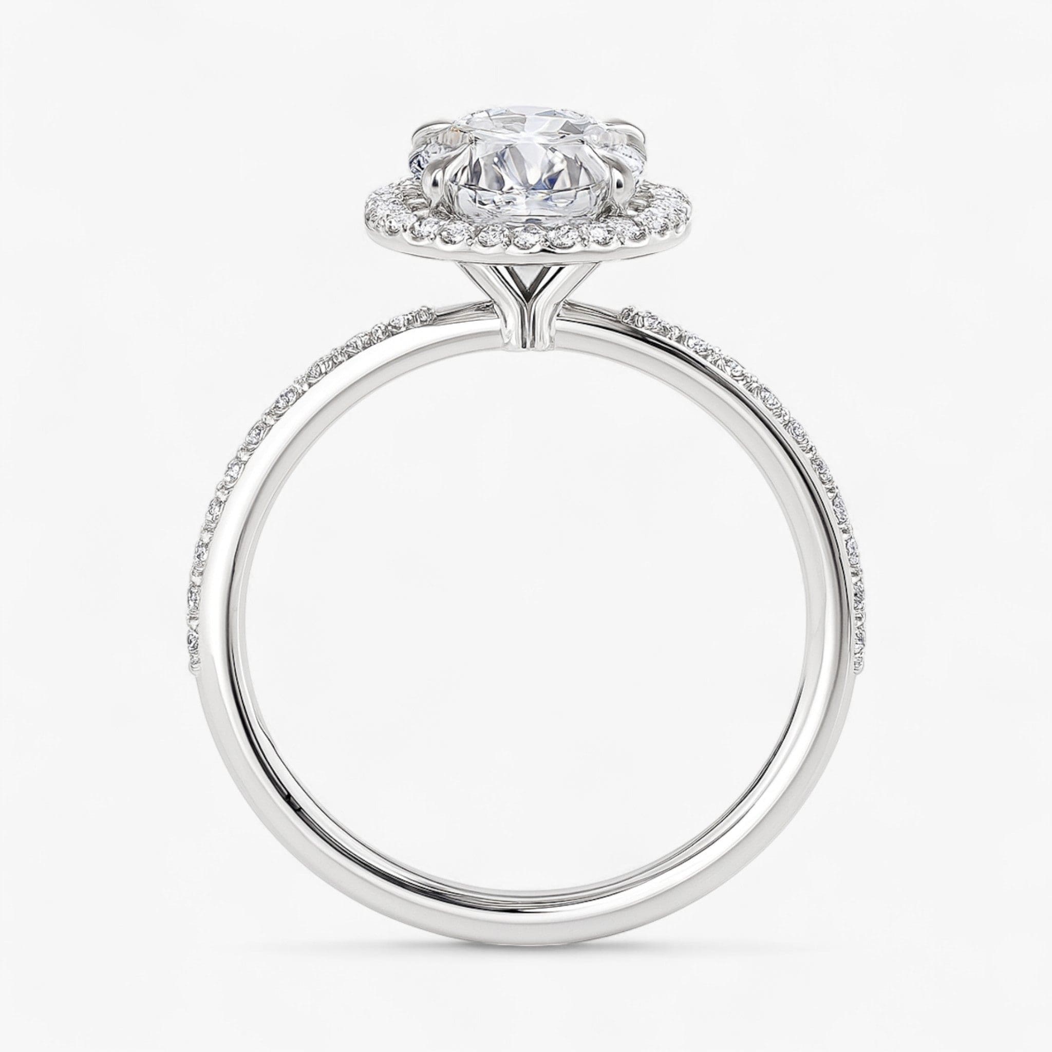 The Timeless Pavé Halo Engagement Ring | Oval