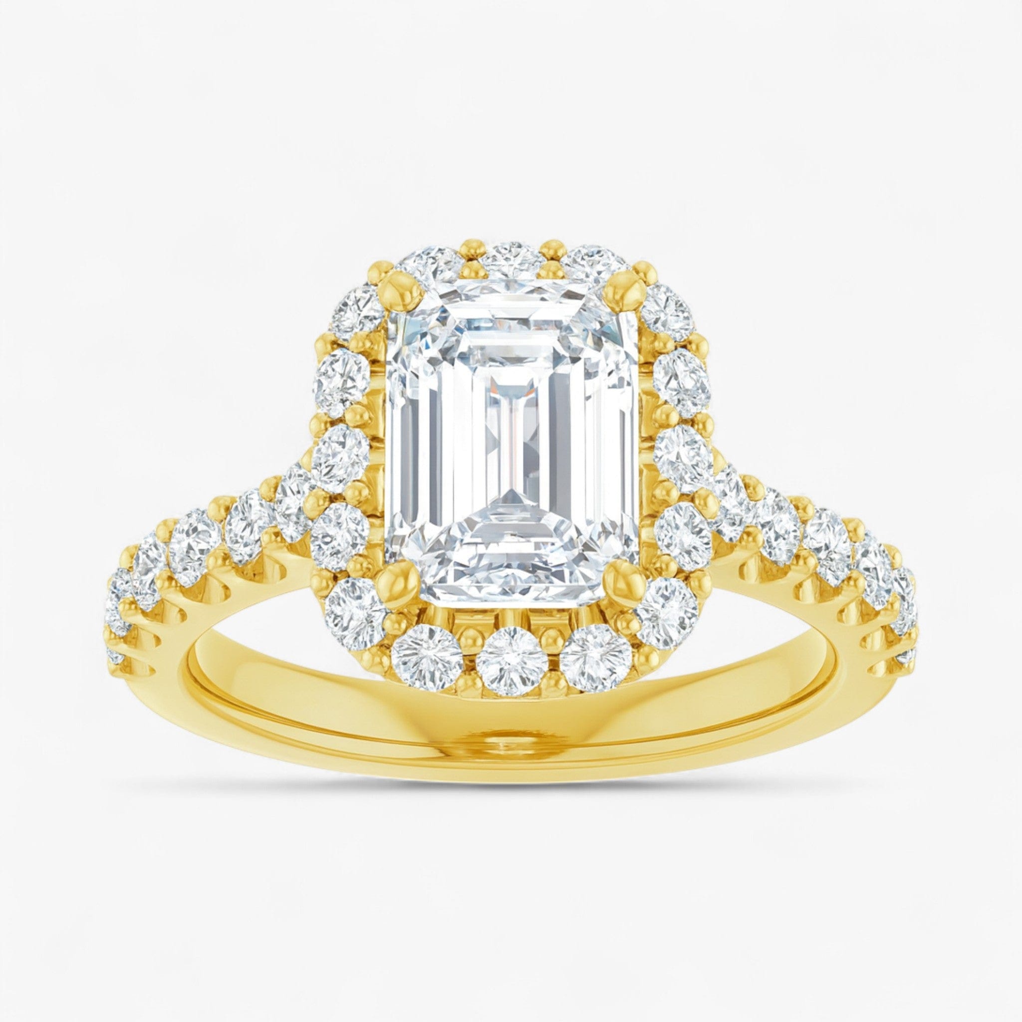 The Iconic Pavé Halo Engagement Ring | Emerald