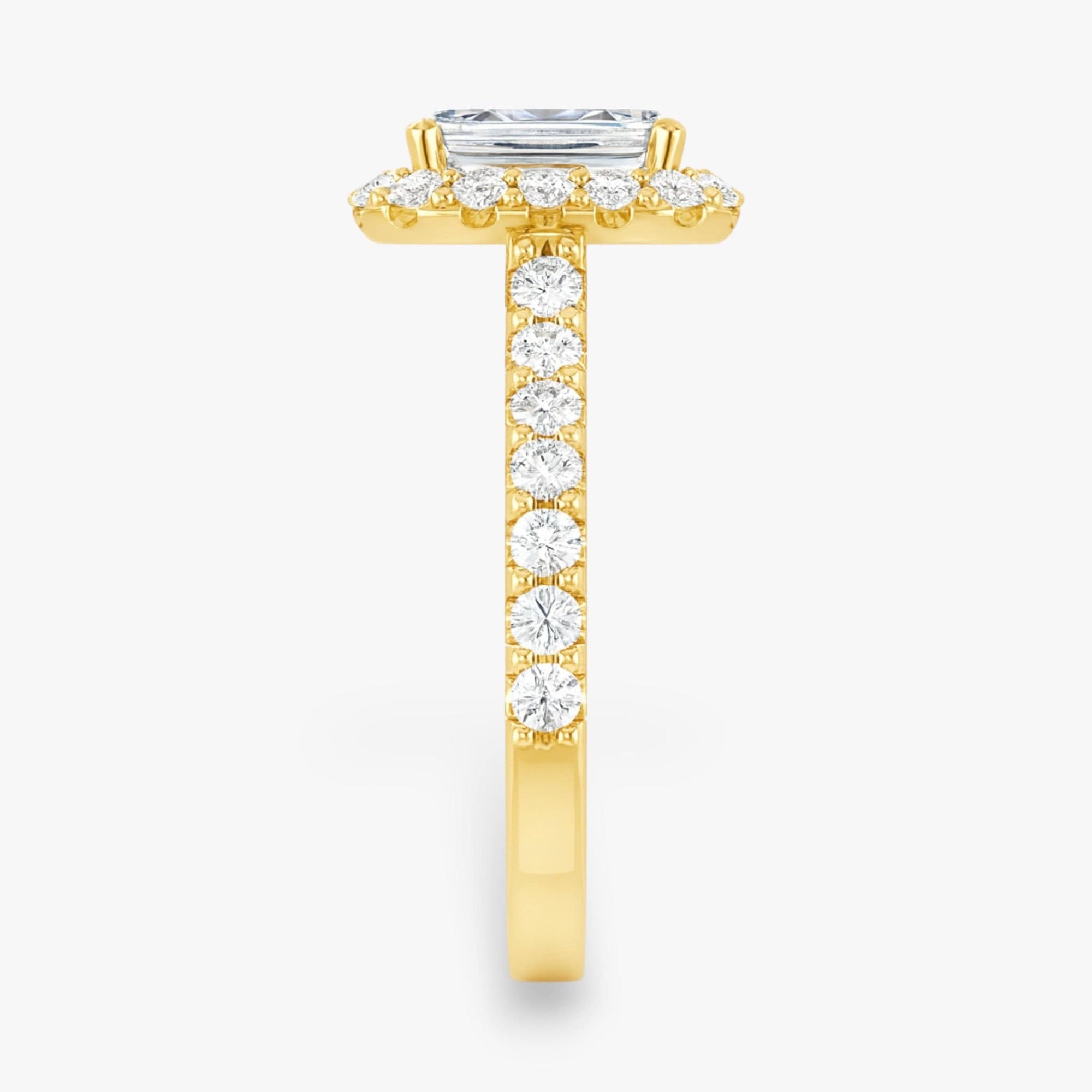 The Iconic Pavé Halo Engagement Ring | Emerald