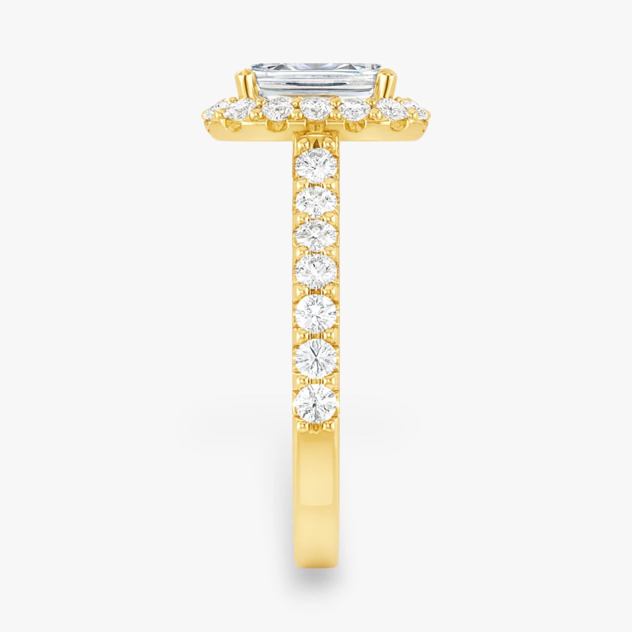 The Iconic Pavé Halo Engagement Ring | Emerald