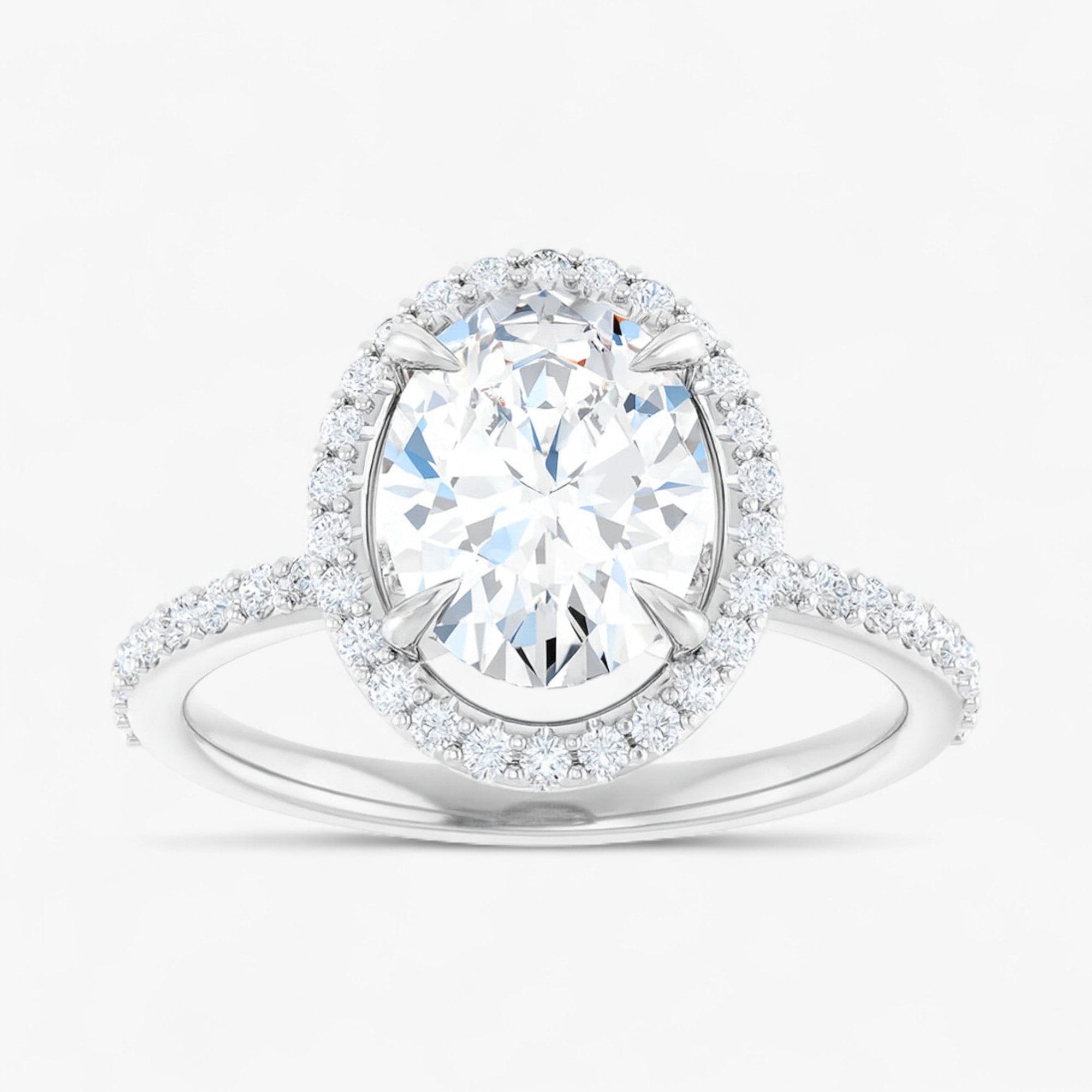 The Timeless Pavé Halo Engagement Ring | Oval