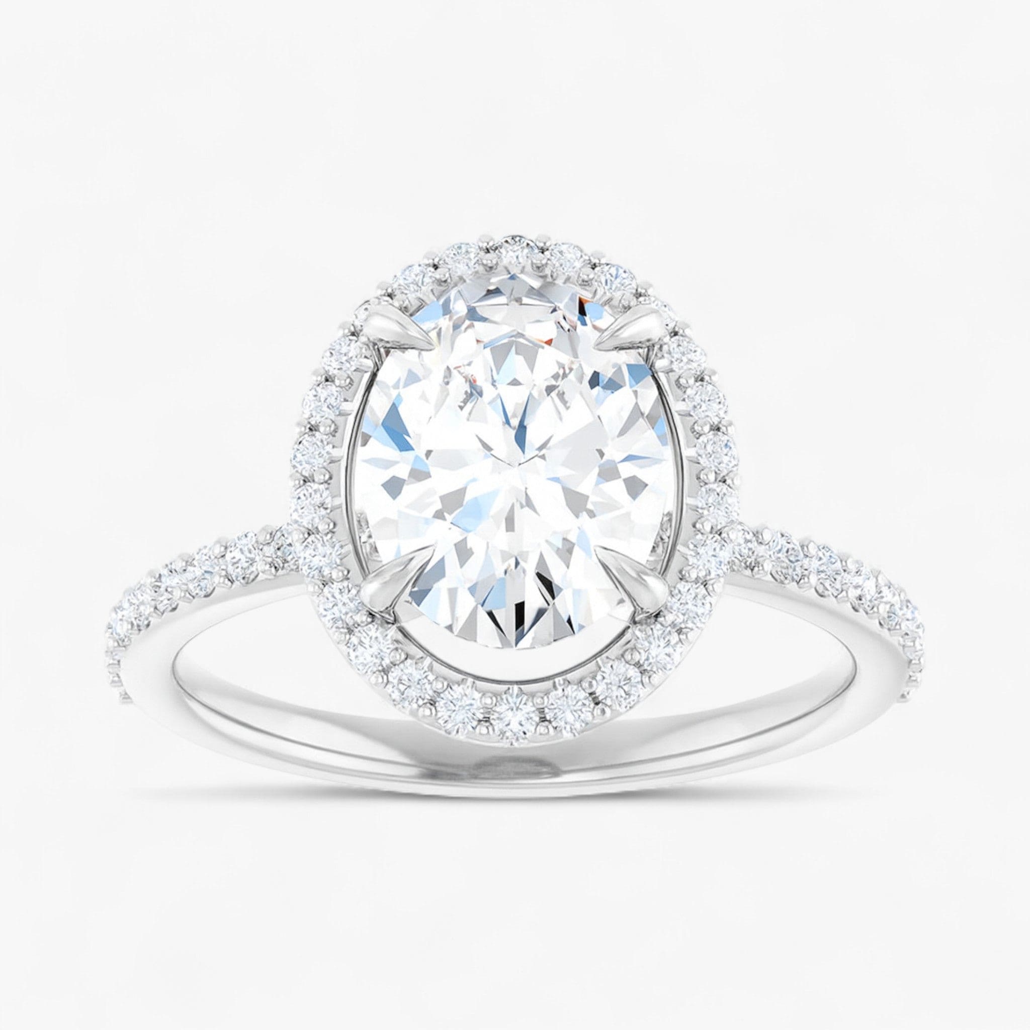 The Timeless Pavé Halo Engagement Ring | Oval