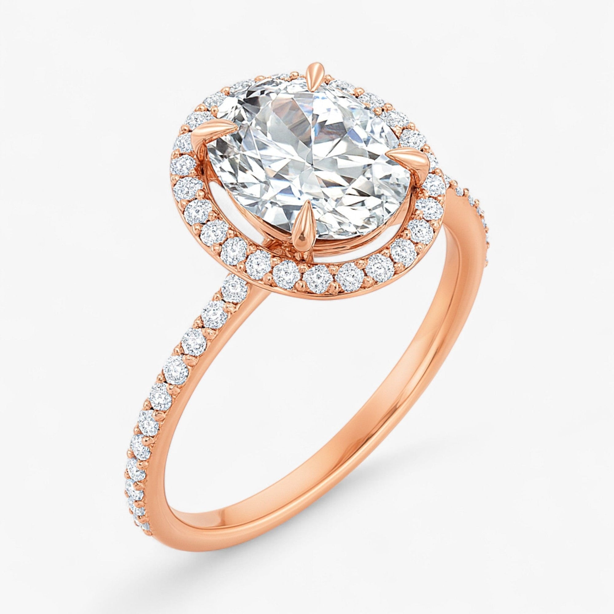 The Timeless Pavé Halo Engagement Ring | Oval