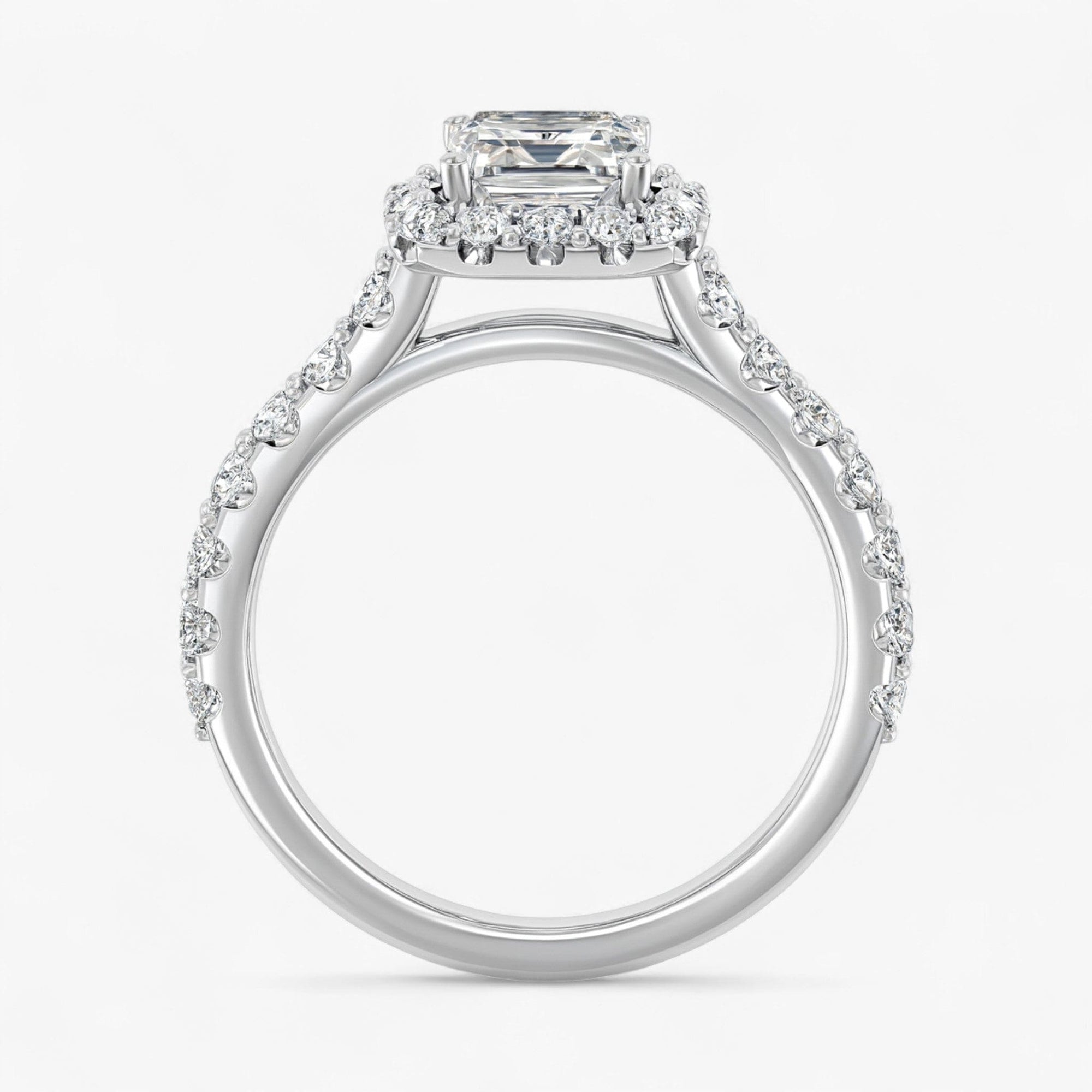 The Iconic Pavé Halo Engagement Ring | Emerald