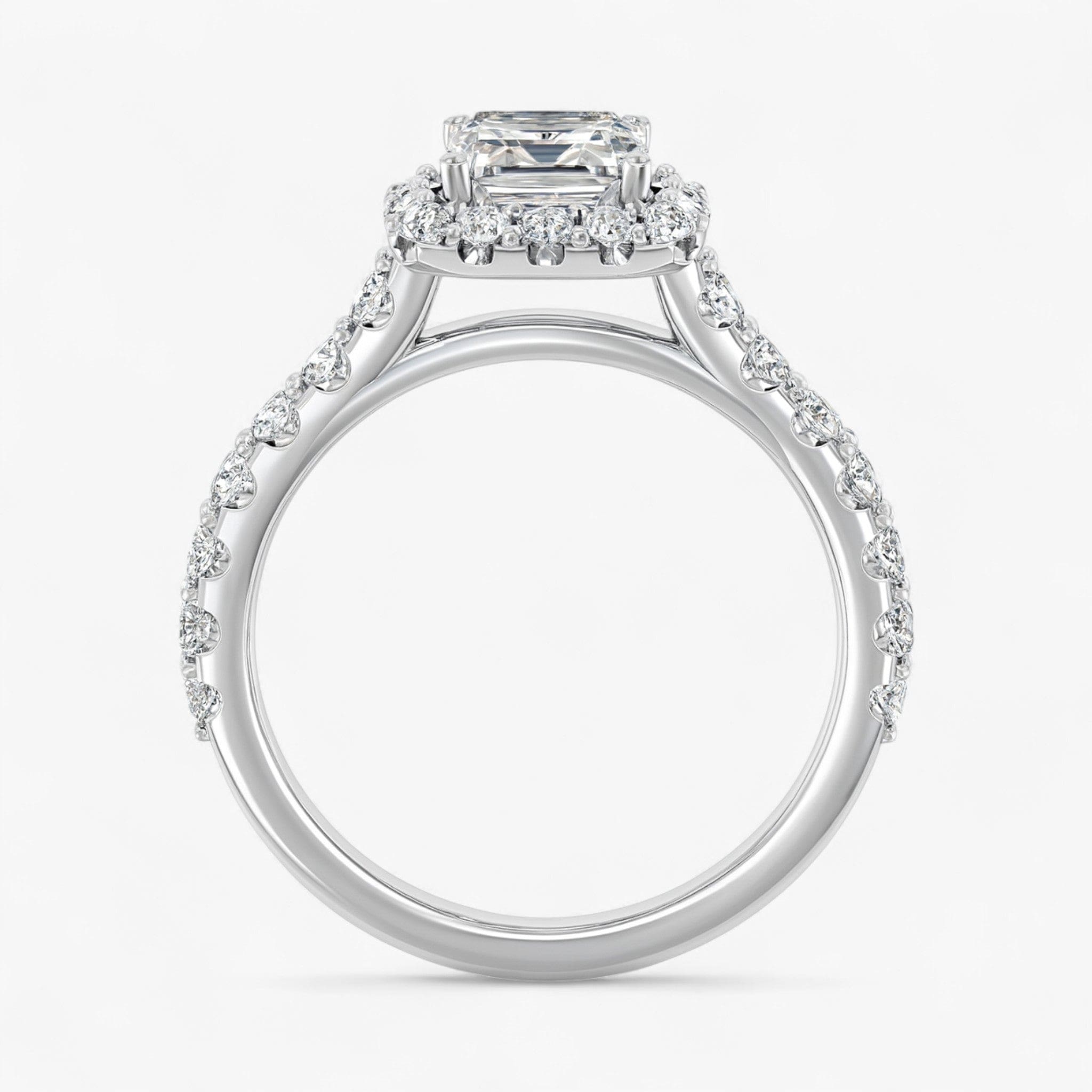 The Iconic Pavé Halo Engagement Ring | Emerald
