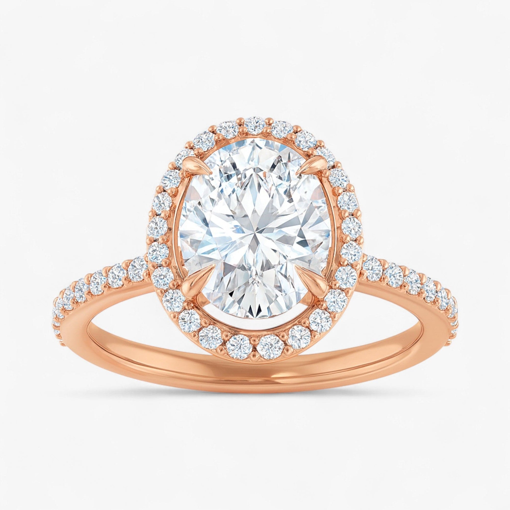 The Timeless Pavé Halo Engagement Ring | Oval