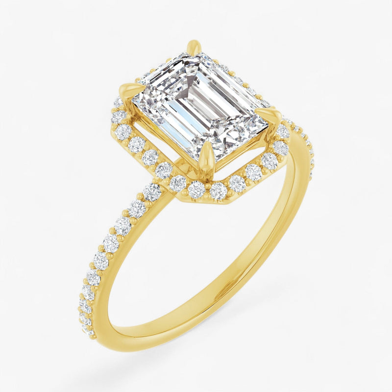The Timeless Pavé Halo Engagement Ring | Emerald