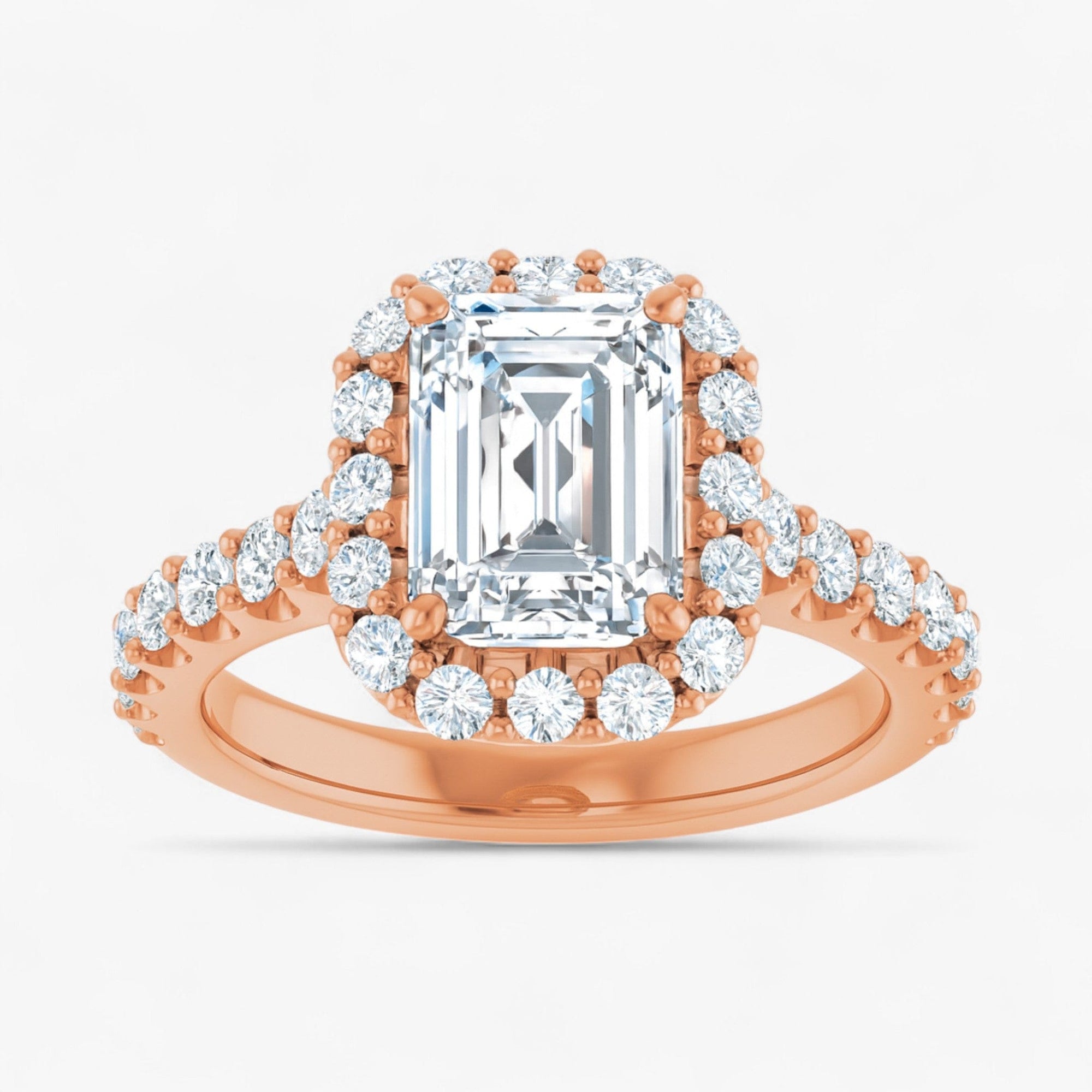 The Iconic Pavé Halo Engagement Ring | Emerald