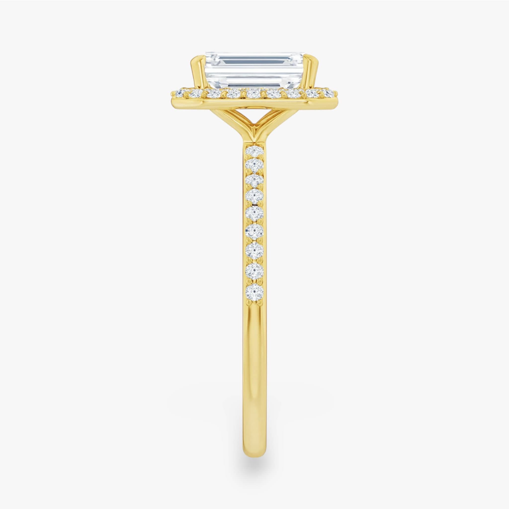 The Timeless Pavé Halo Engagement Ring | Emerald