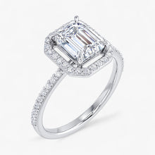 The Timeless Pavé Halo Engagement Ring | Emerald