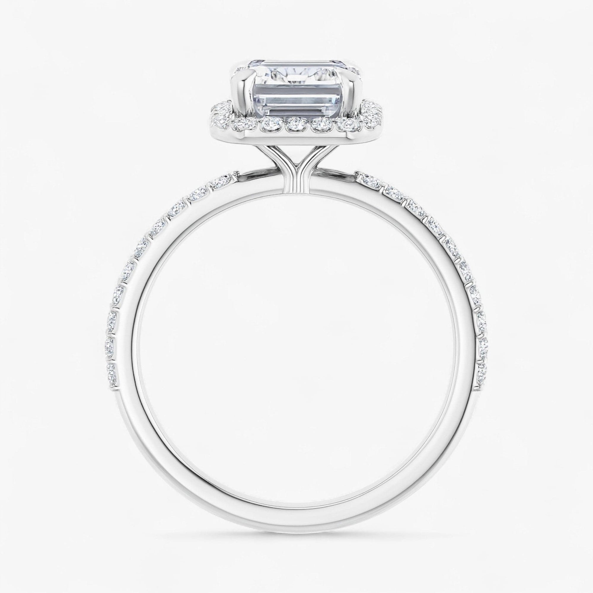 The Timeless Pavé Halo Engagement Ring | Emerald
