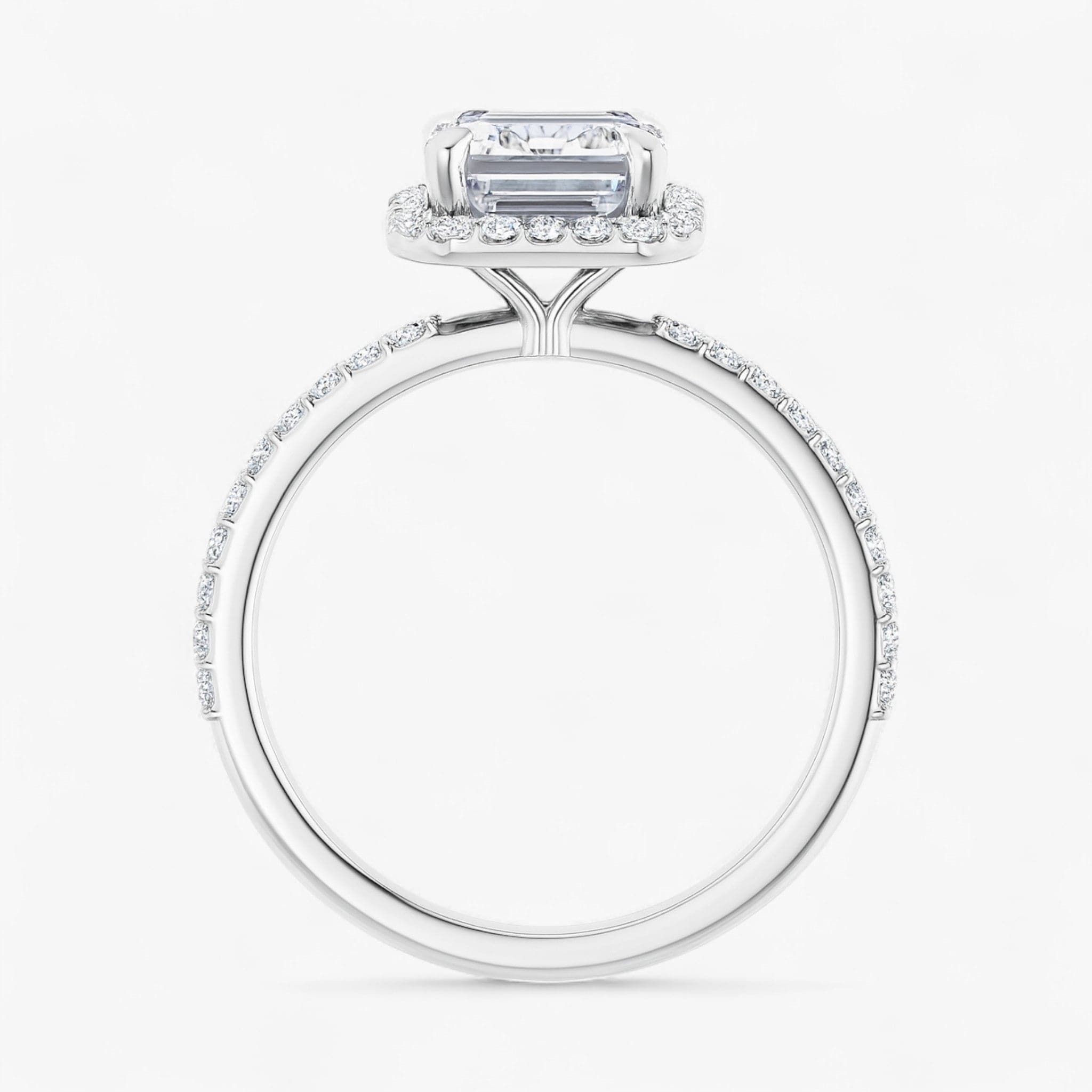The Timeless Pavé Halo Engagement Ring | Emerald