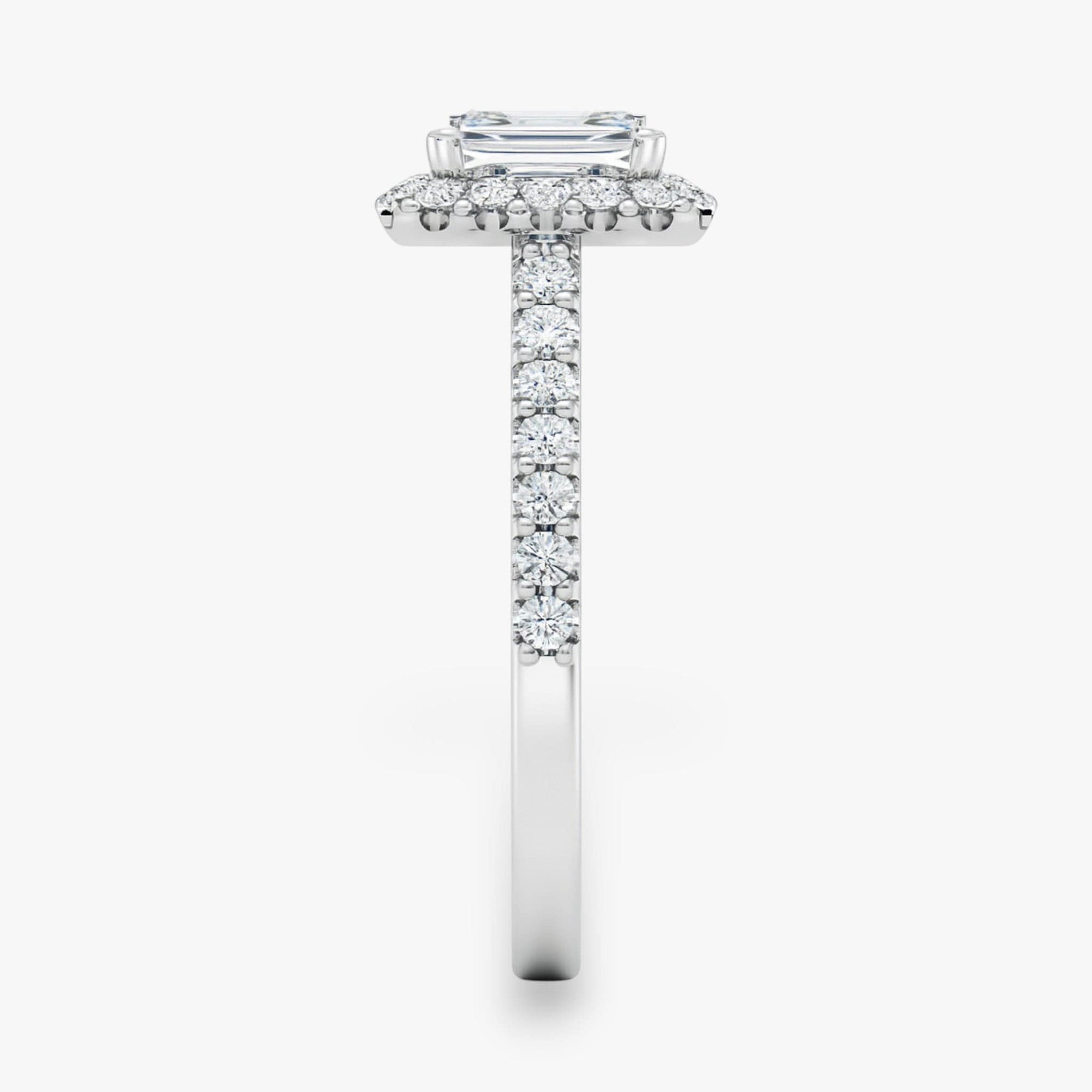 The Iconic Pavé Halo Engagement Ring | Emerald