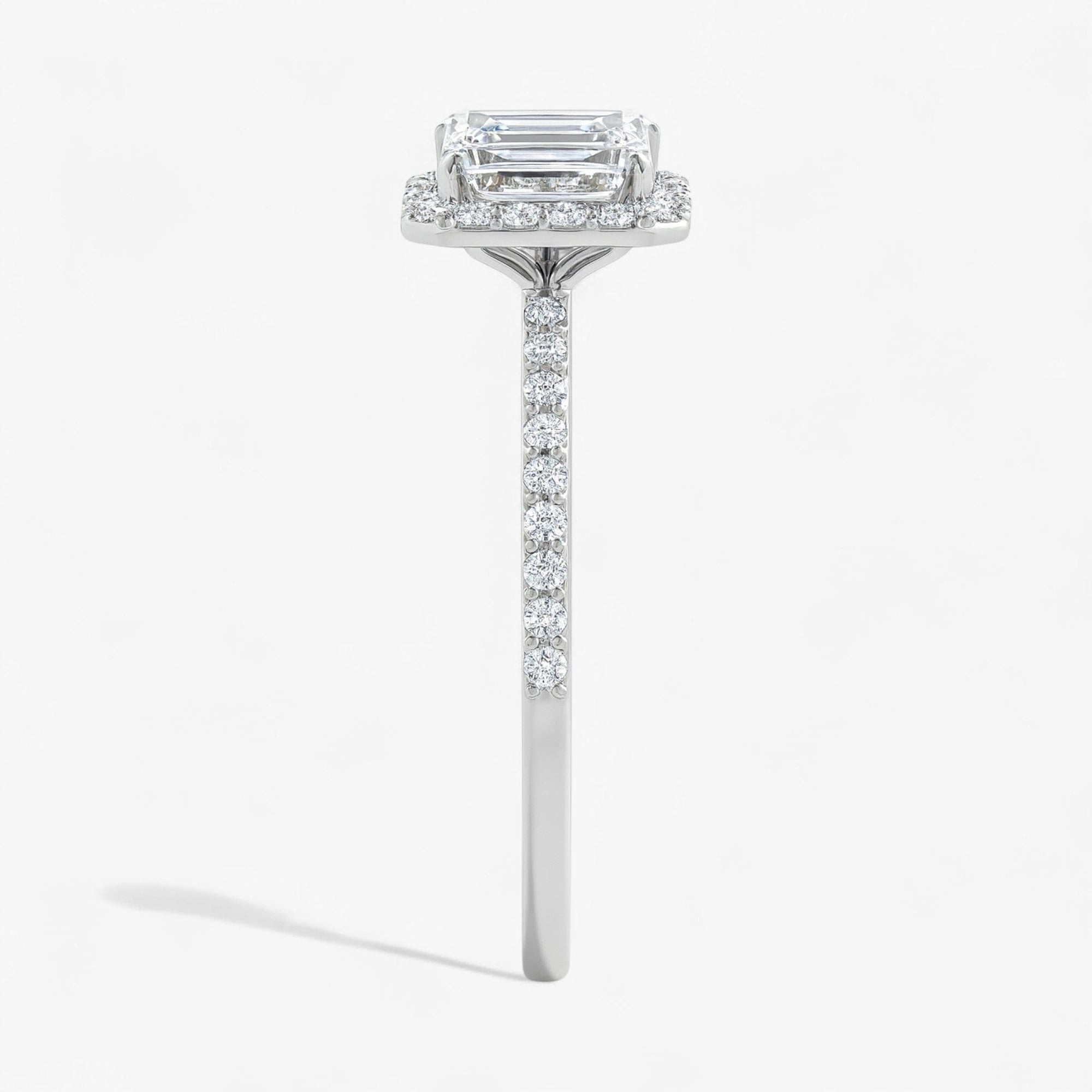 The Timeless Pavé Halo Engagement Ring | Emerald