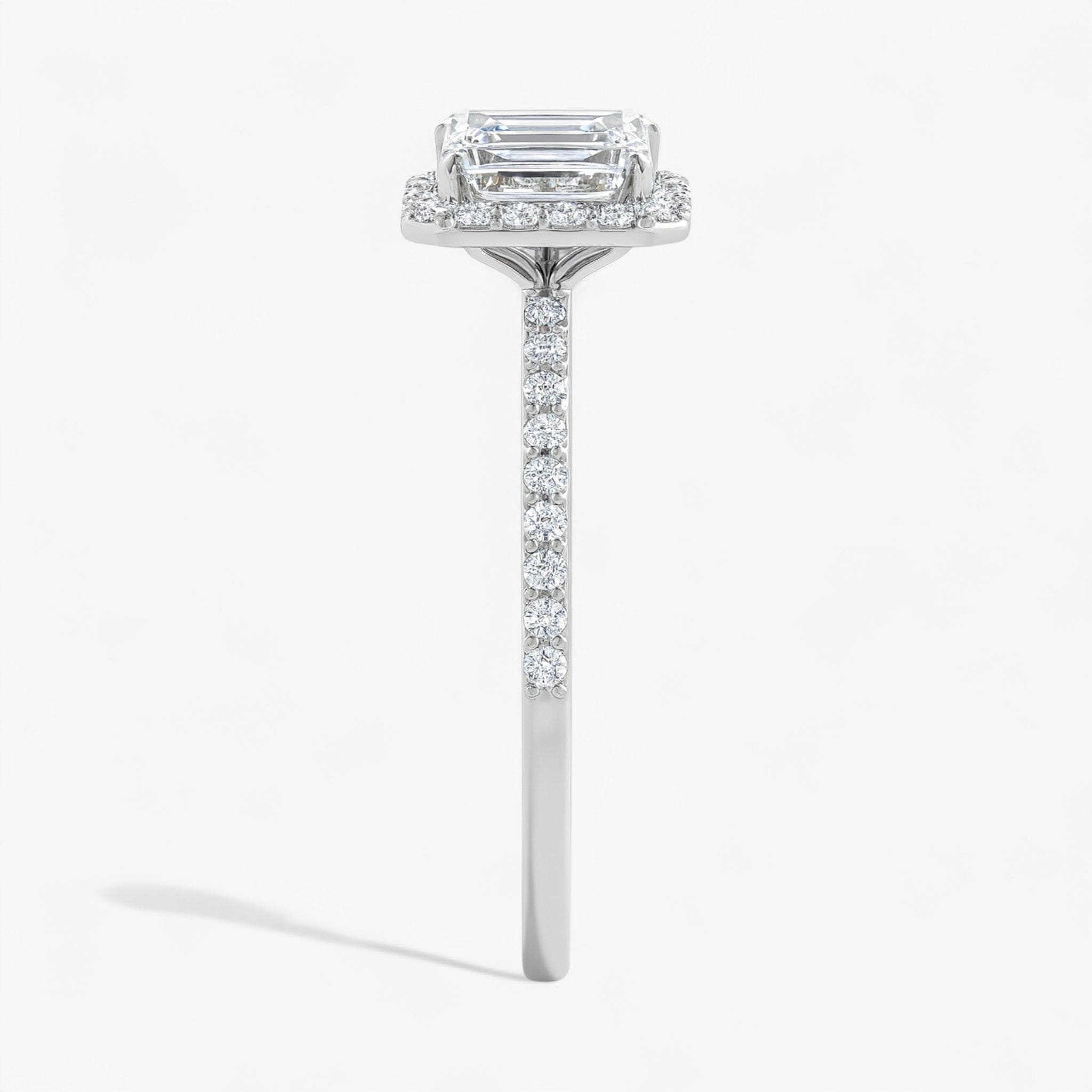 The Timeless Pavé Halo Engagement Ring | Emerald