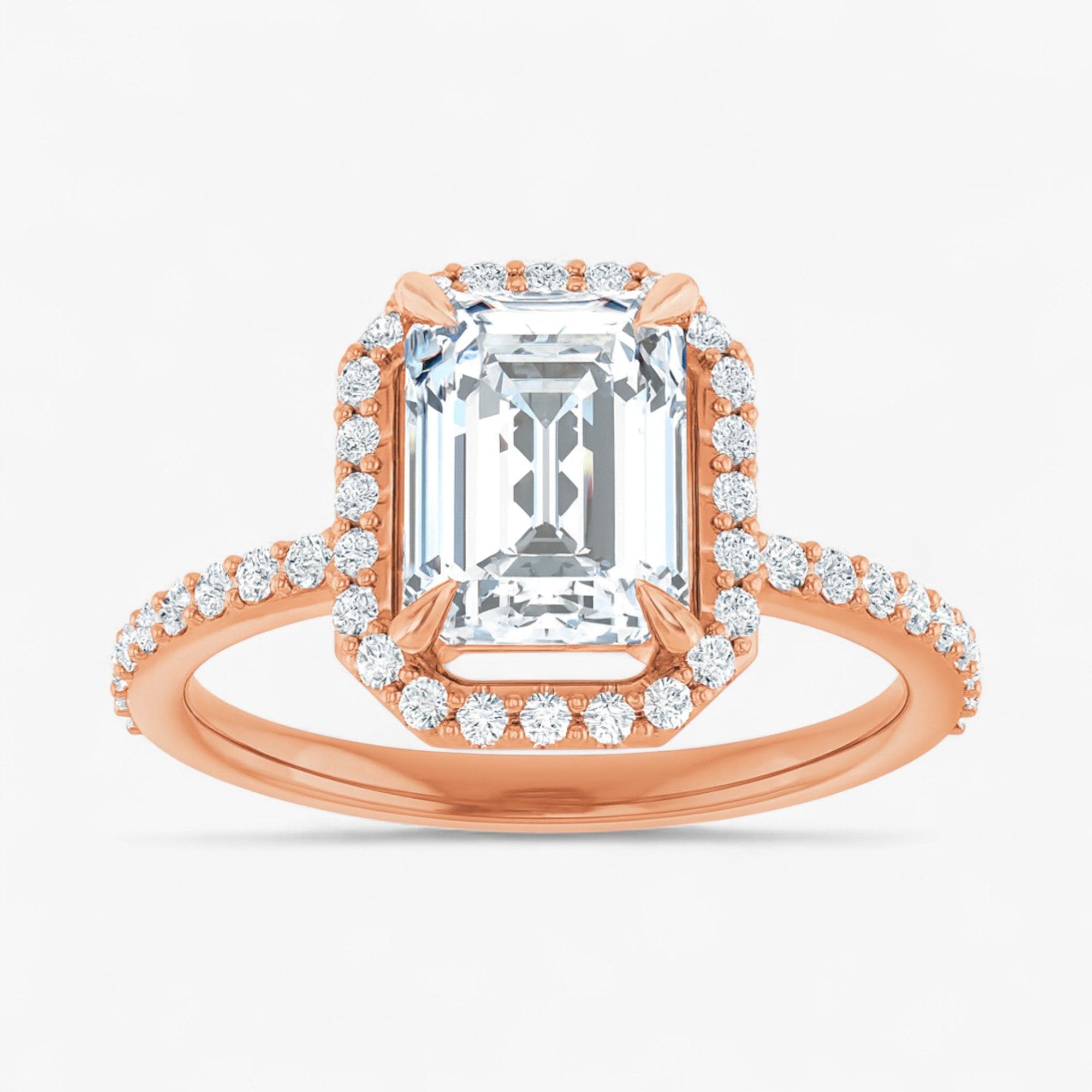 The Timeless Pavé Halo Engagement Ring | Emerald