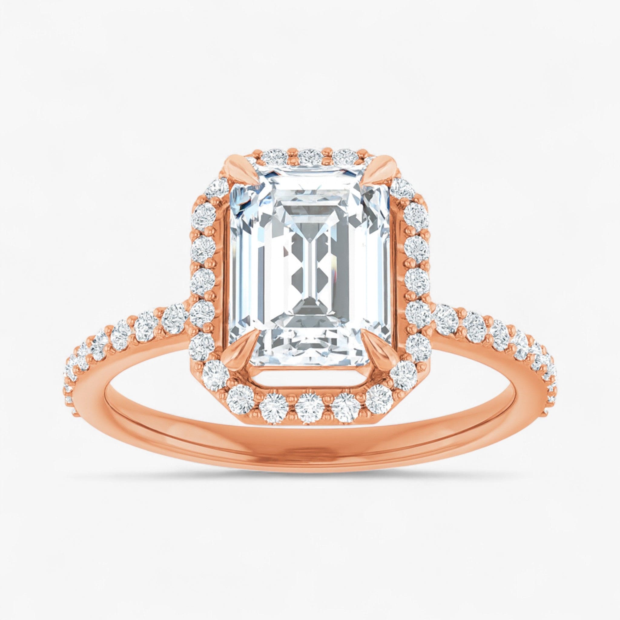 The Timeless Pavé Halo Engagement Ring | Emerald