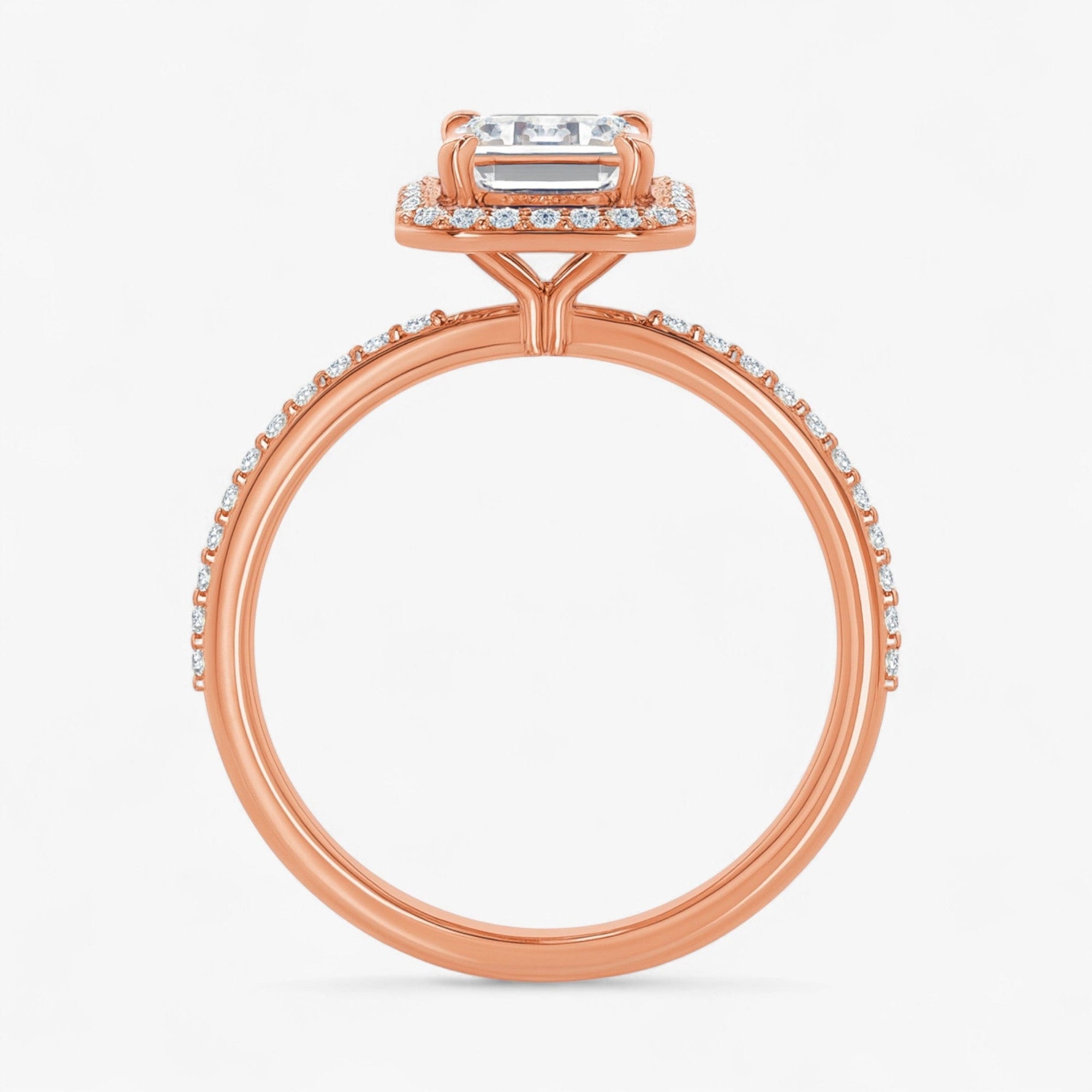 The Timeless Pavé Halo Engagement Ring | Emerald