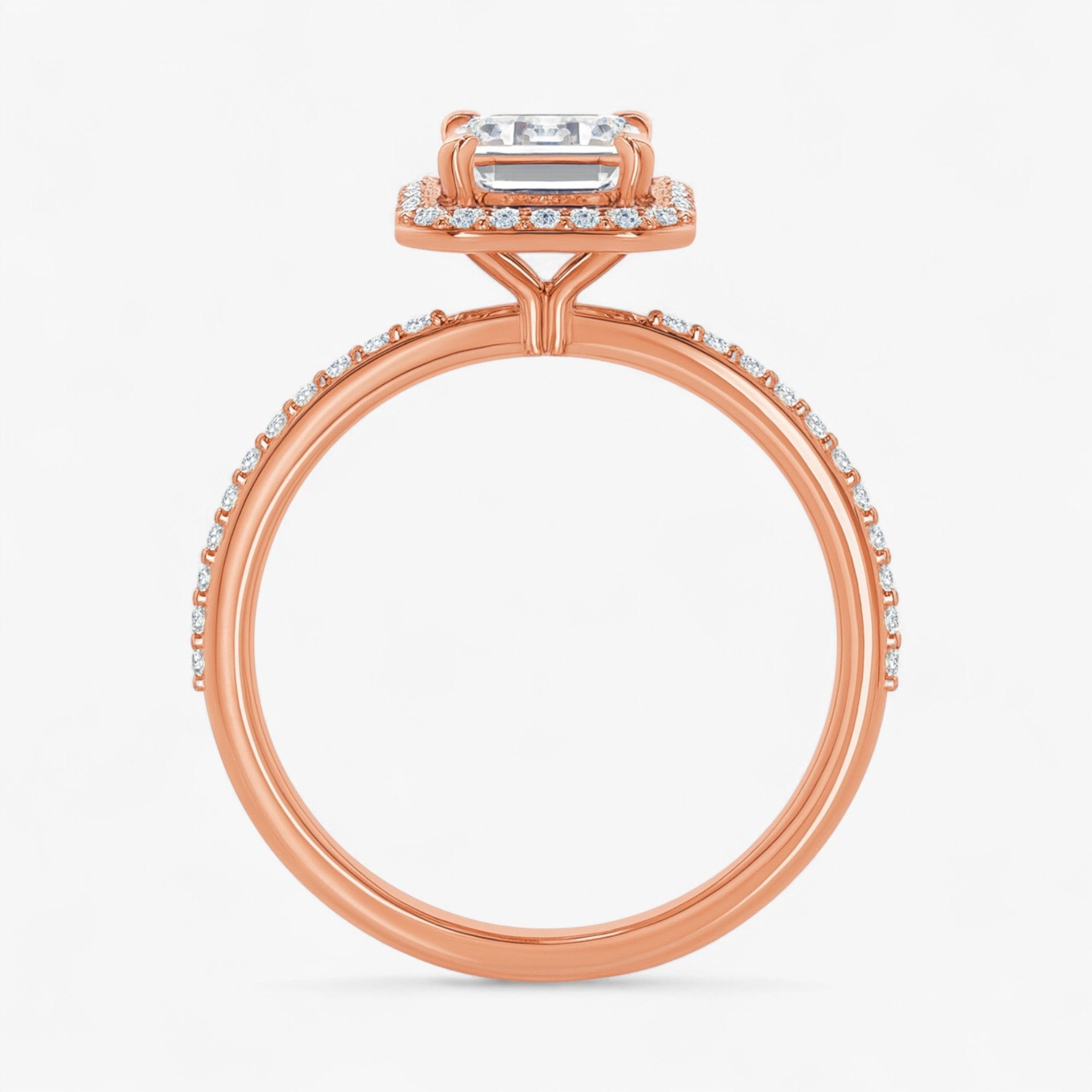 The Timeless Pavé Halo Engagement Ring | Emerald