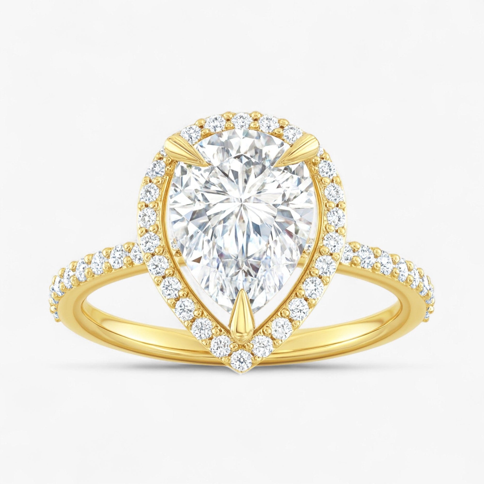 The Timeless Pavé Halo Engagement Ring | Pear