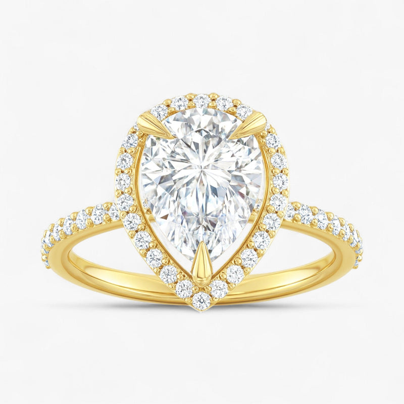 The Timeless Pavé Halo Engagement Ring | Pear