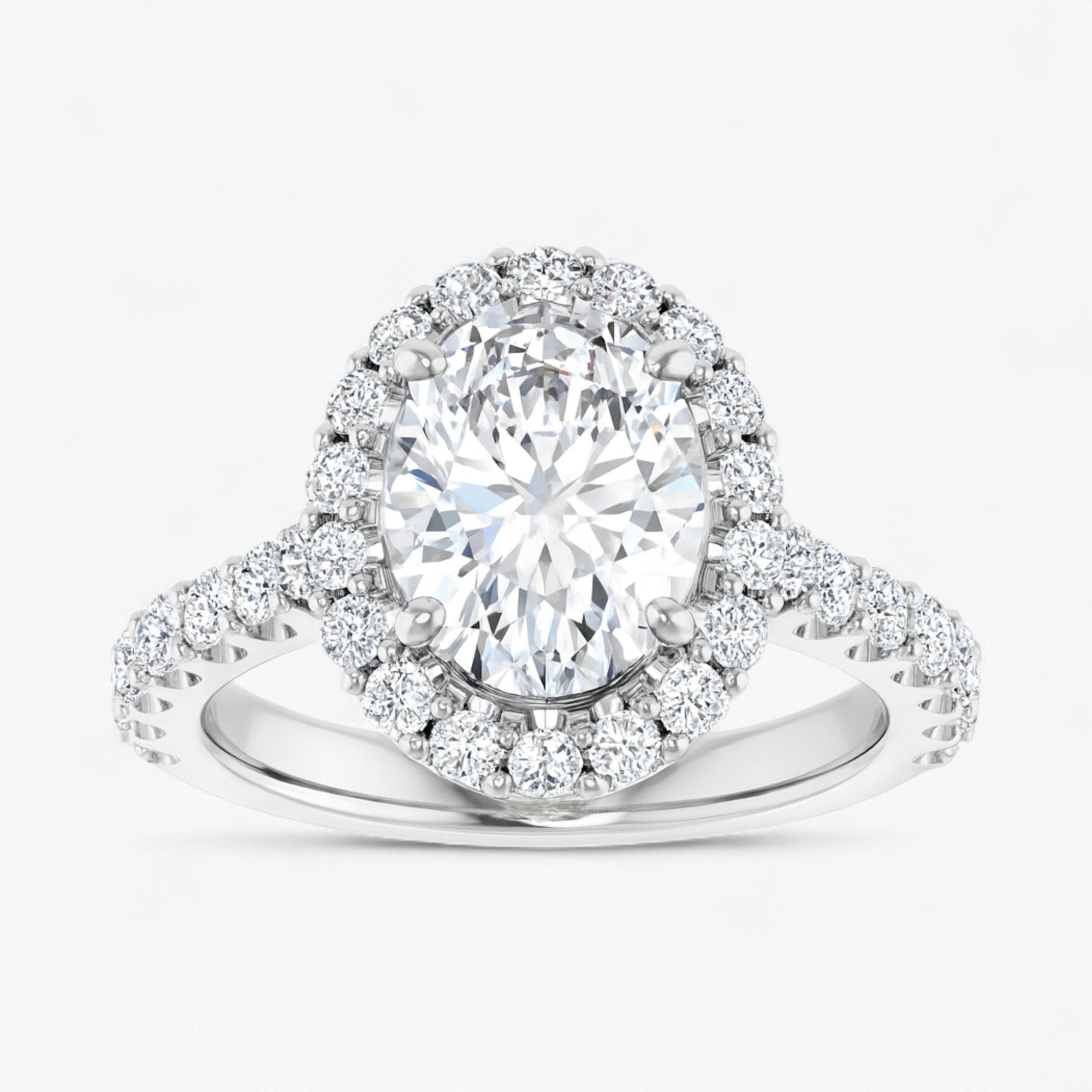 The Iconic Pavé Halo Engagement Ring | Oval