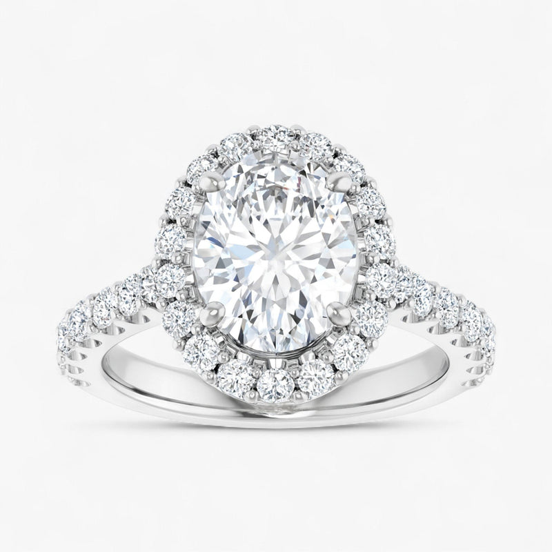 The Iconic Pavé Halo Engagement Ring | Oval