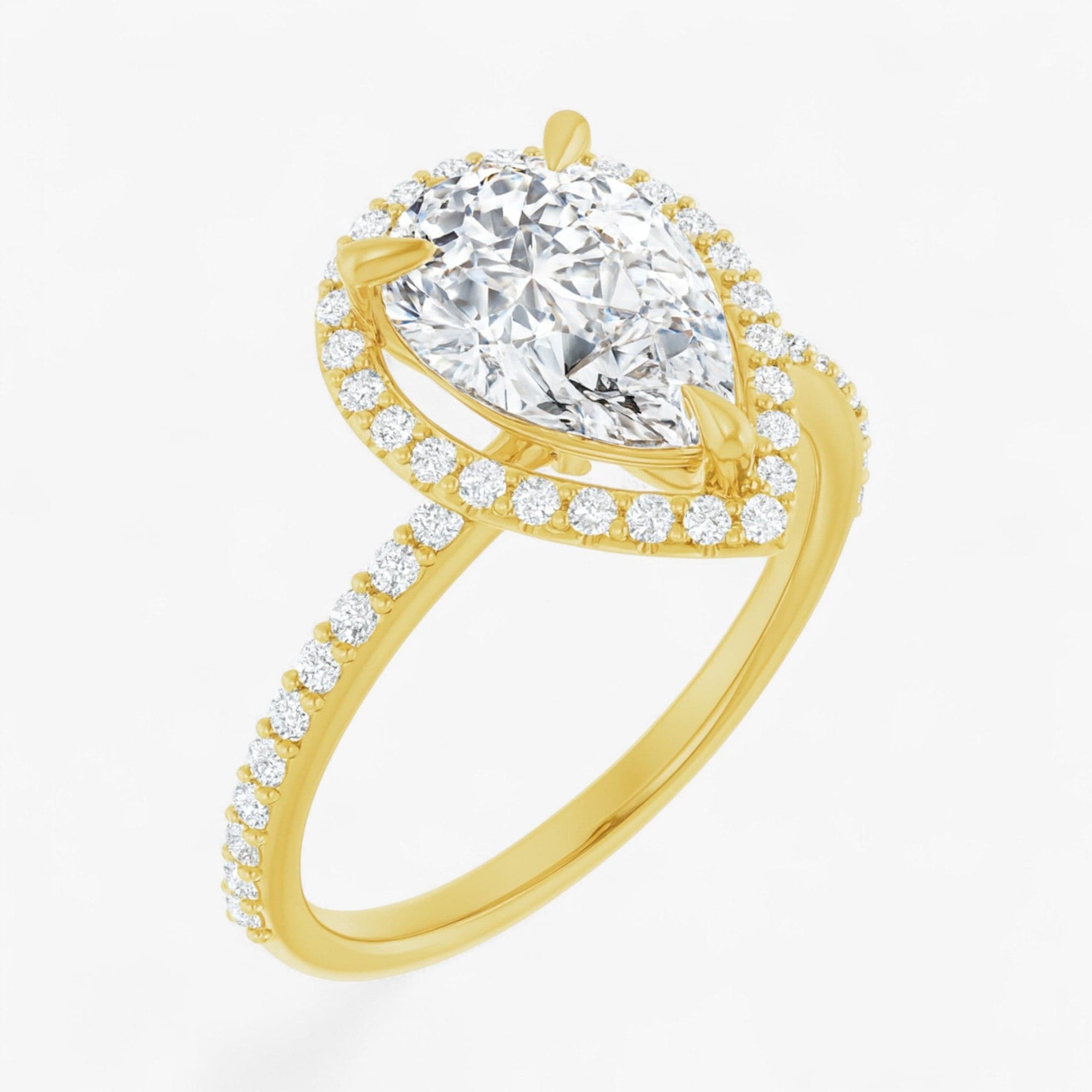 The Timeless Pavé Halo Engagement Ring | Pear